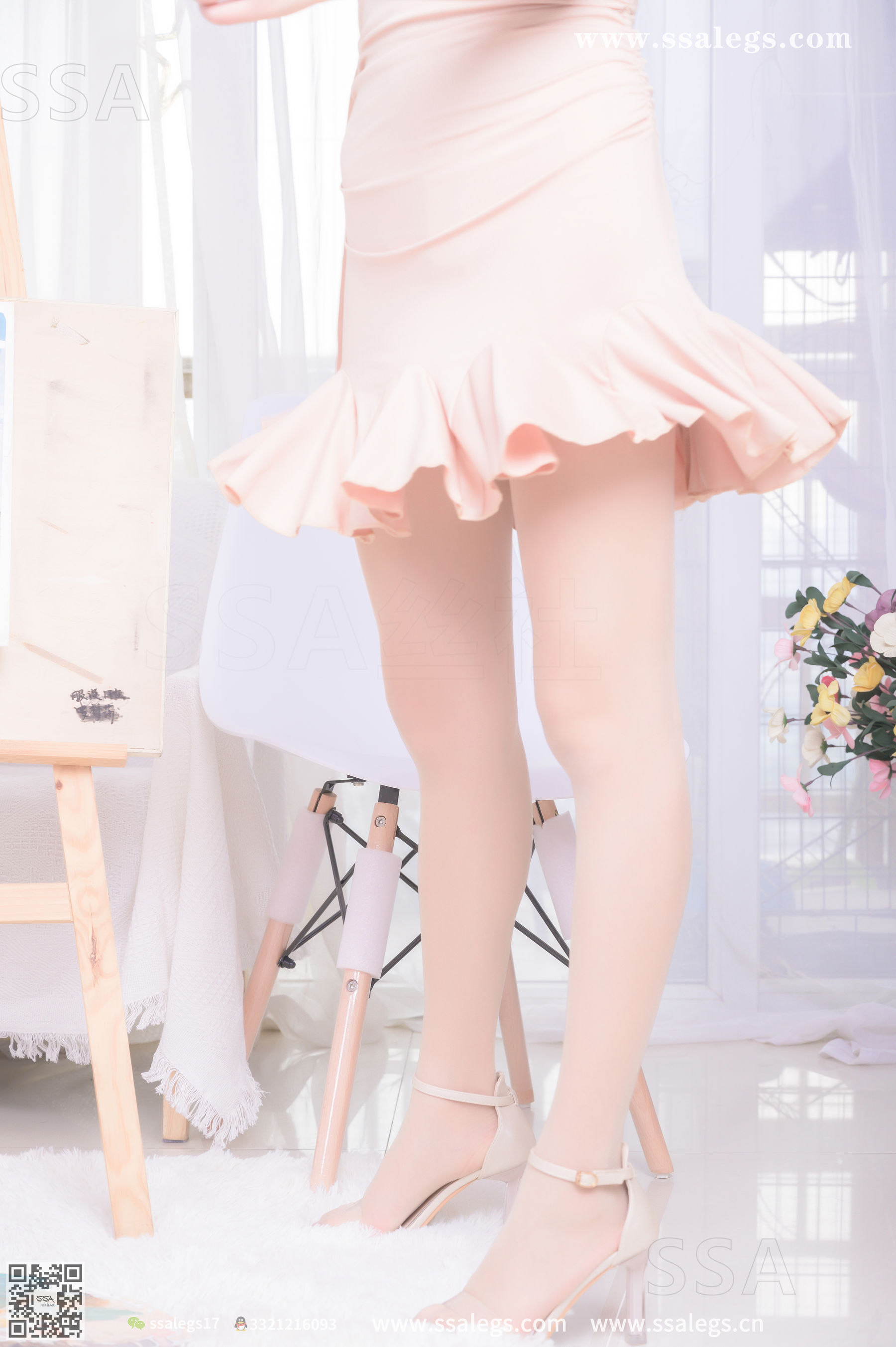[SSA丝社]超清写真 No.340 素素 画师少女的透明高跟鞋肉丝袜(上)