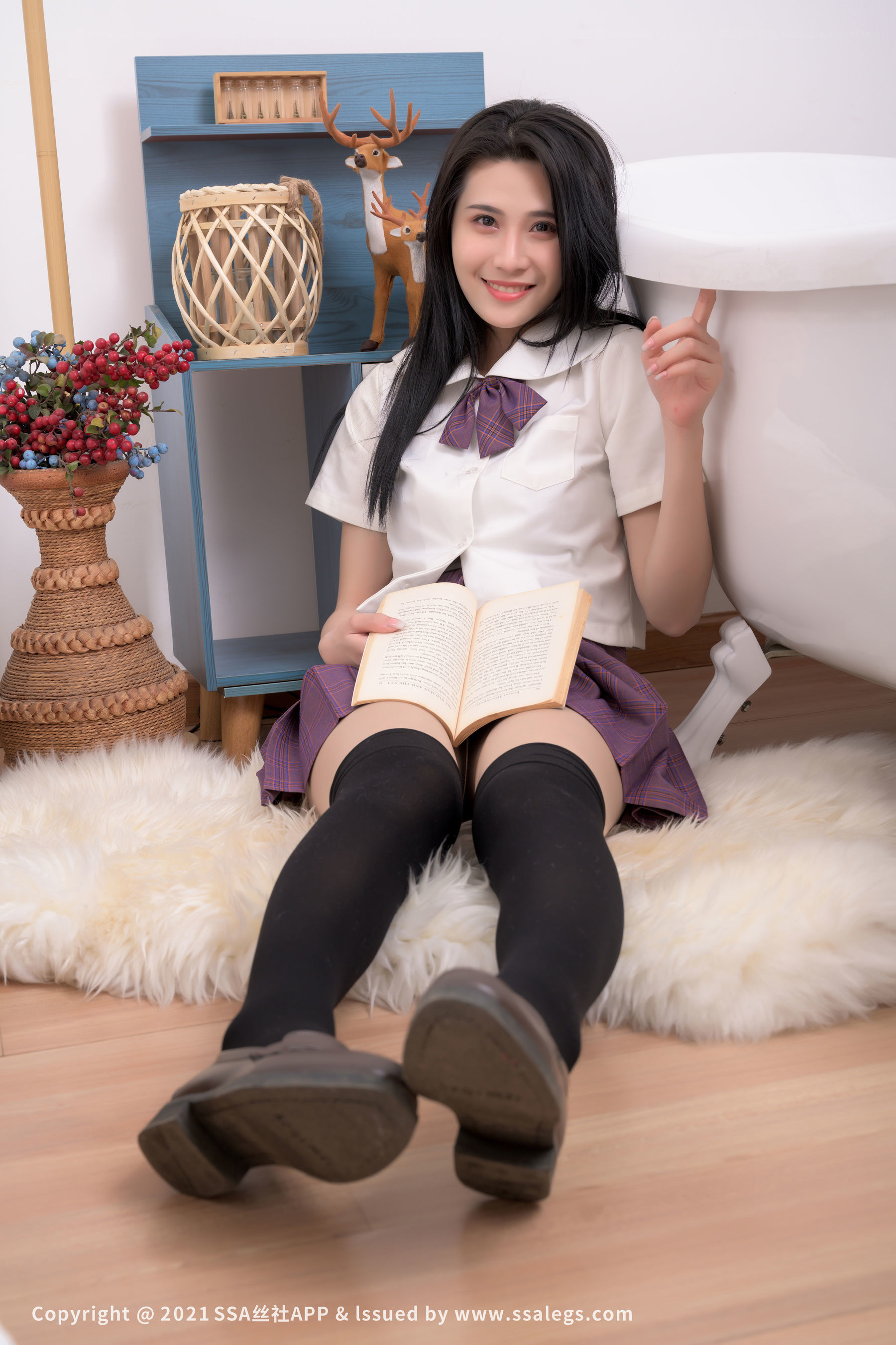 [SSA丝社]超清写真 No.708 模特小鱼 jk制服长筒袜美腿（上）