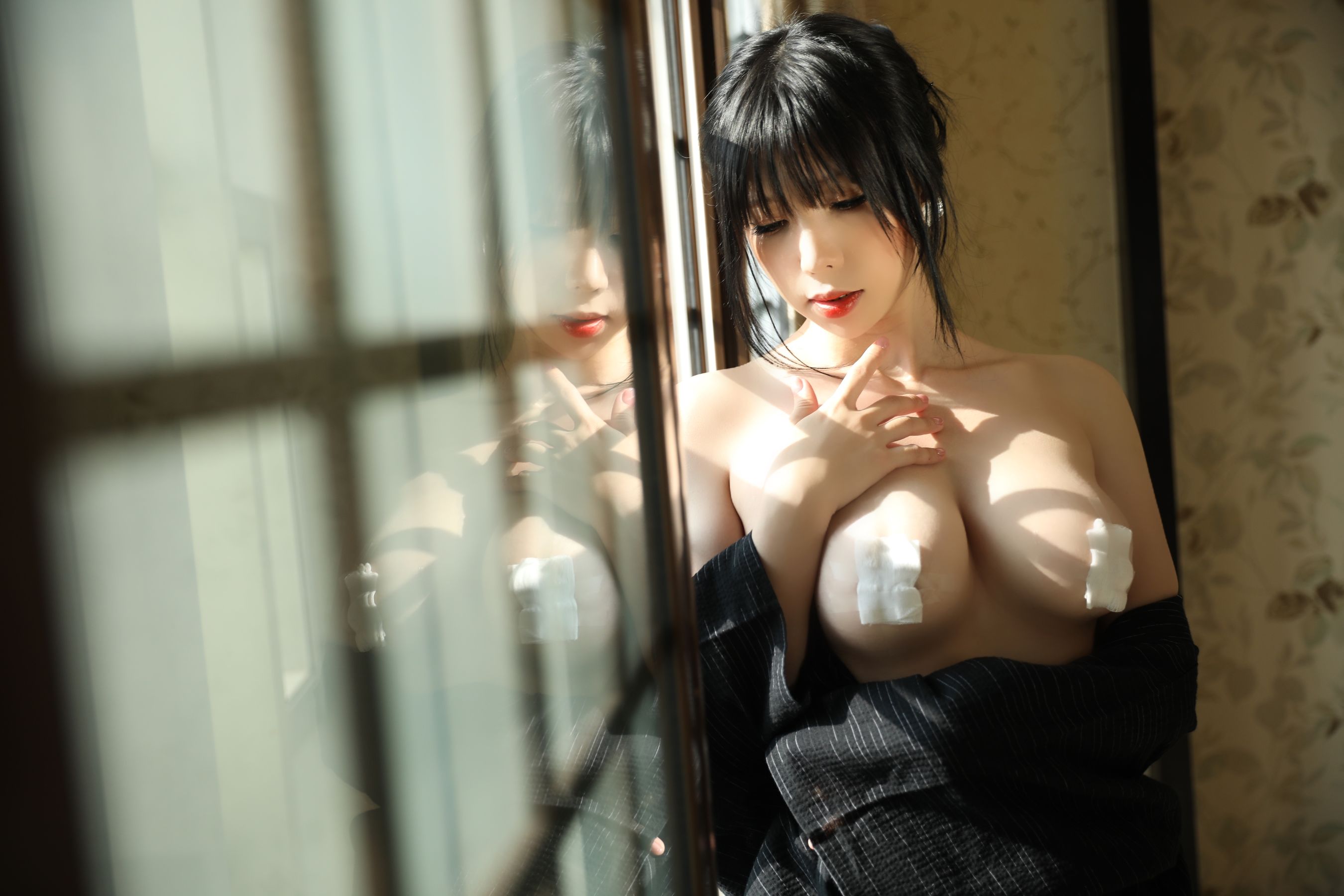 [福利COS] 二次元巨乳美女鹿野希 - 未亡人