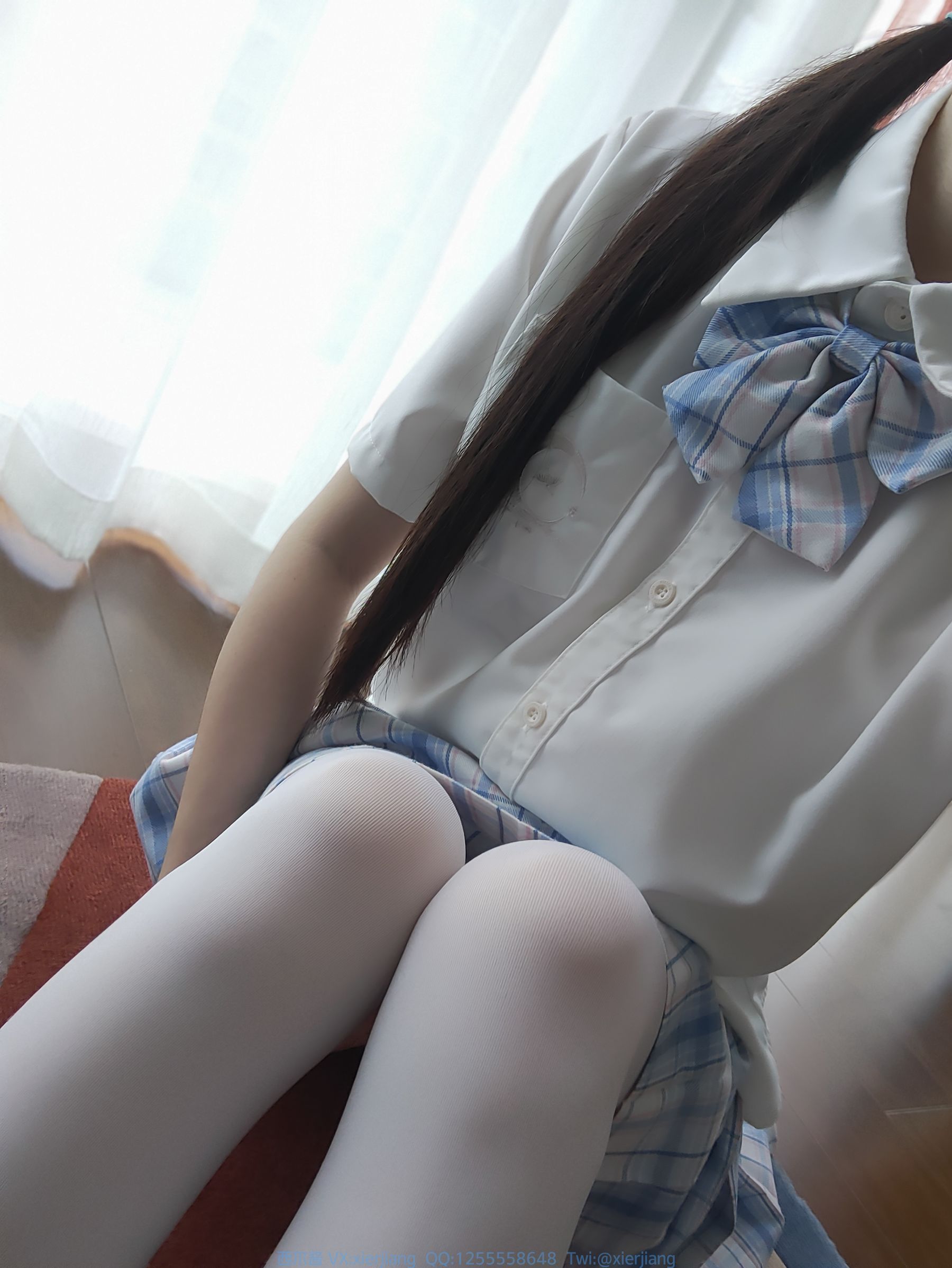 [福利COS] 微博萌妹子西尔酱 - 棉花糖白丝JK
