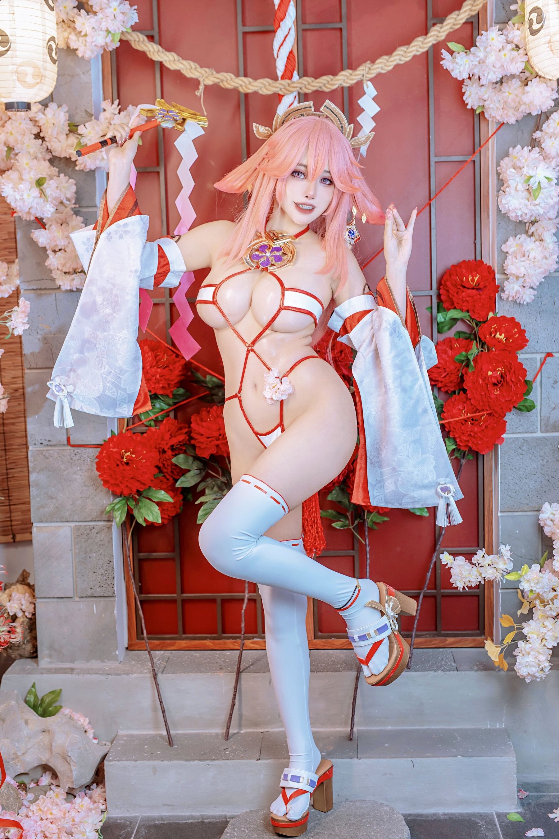 [福利COS] 日本性感萝莉Byoru&Yae Miko Raiden Shogun