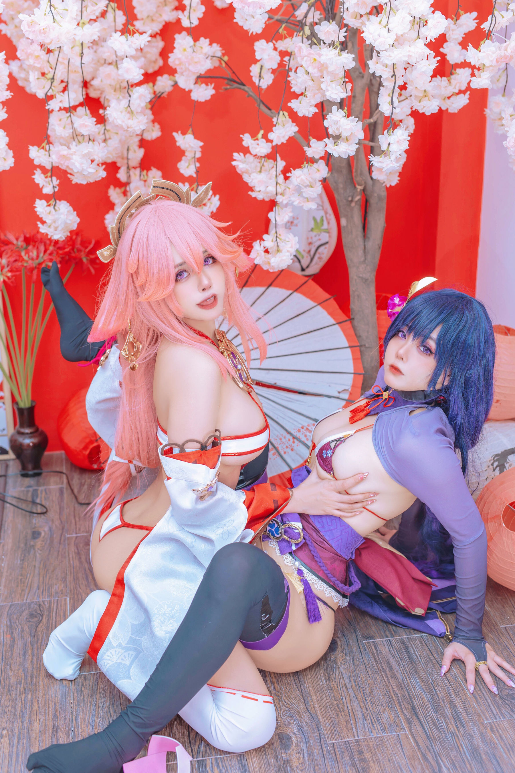 [福利COS] 日本性感萝莉Byoru&Yae Miko Raiden Shogun