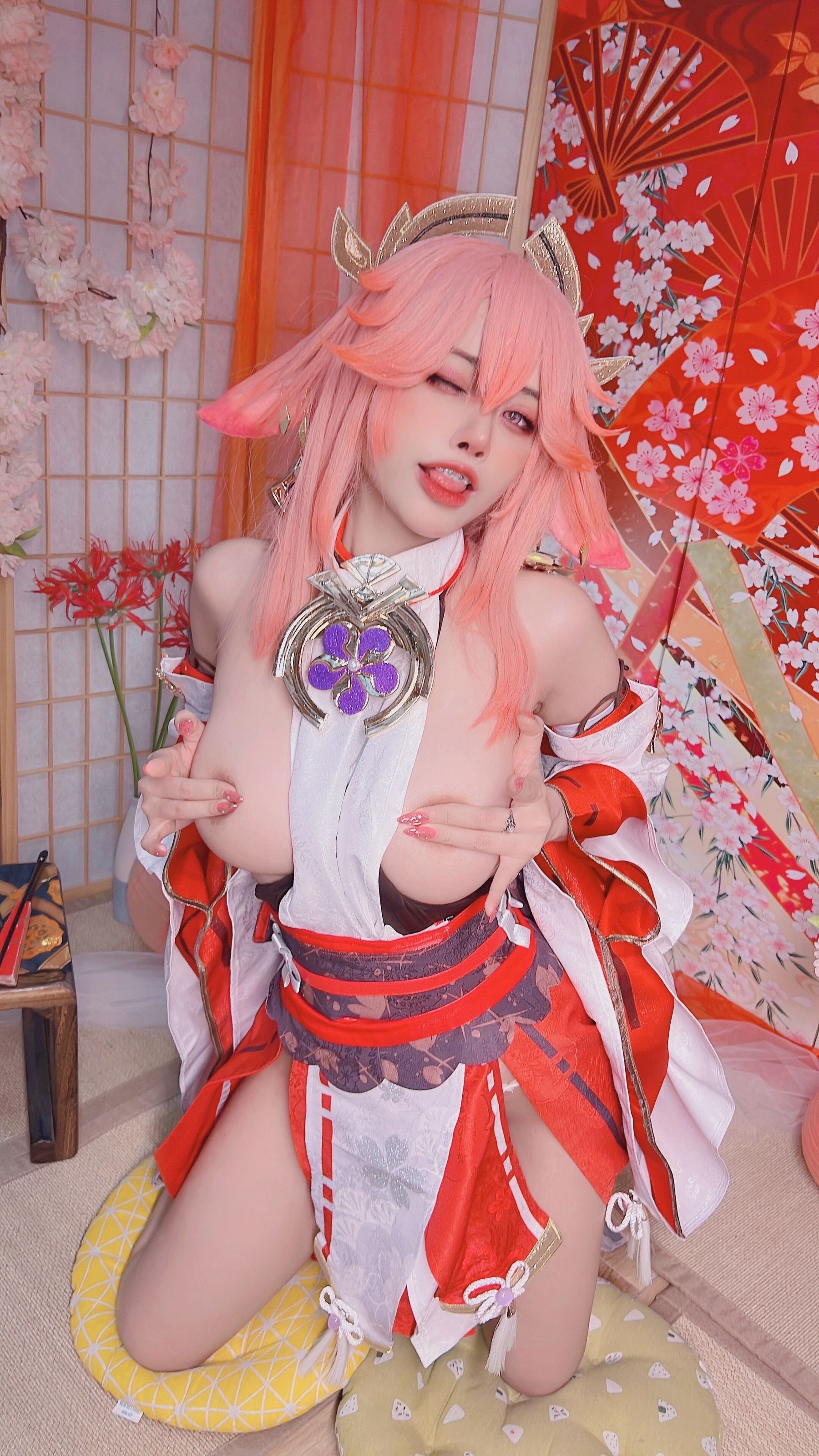 [福利COS] 日本性感萝莉Byoru&Yae Miko Raiden Shogun