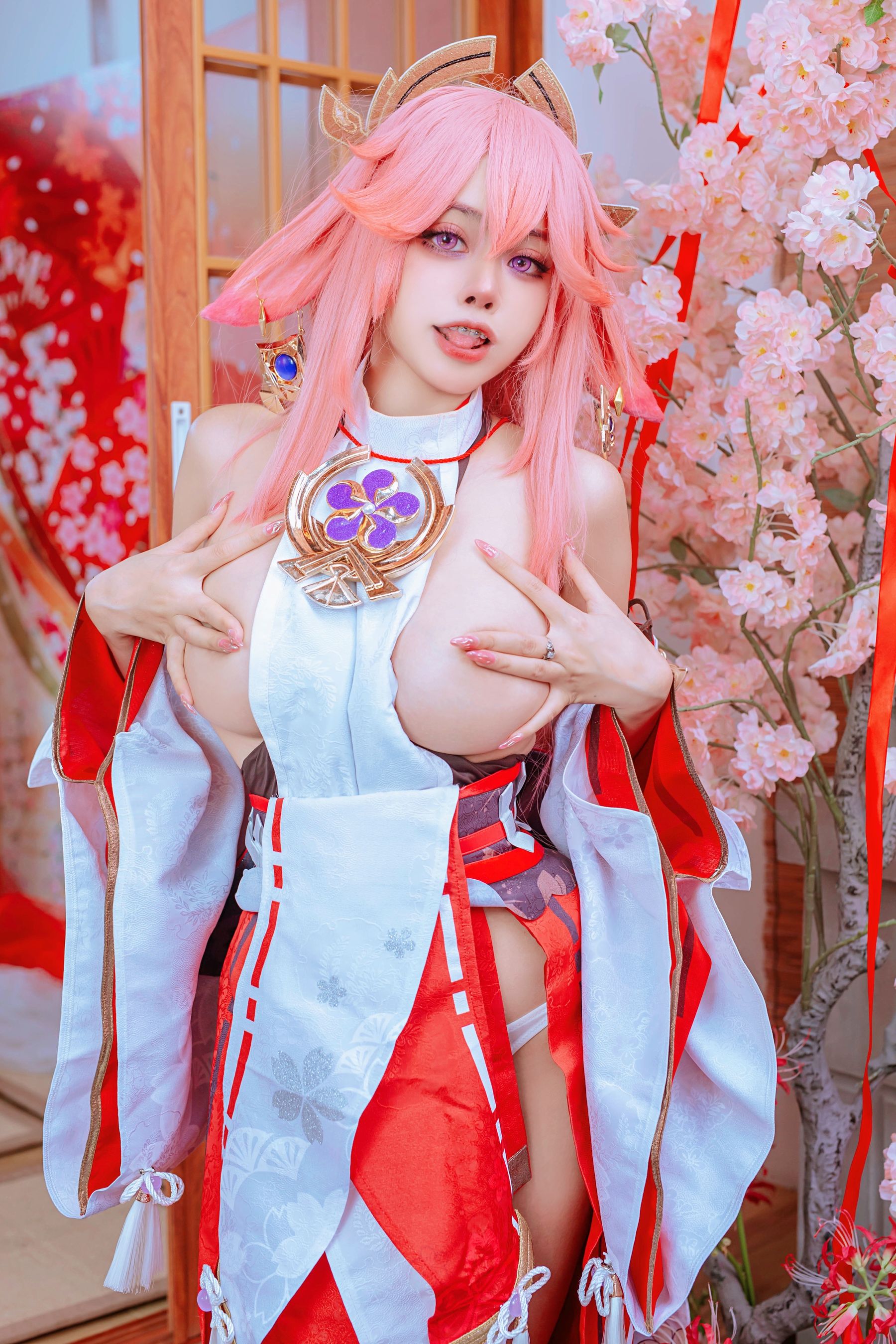 [福利COS] 日本性感萝莉Byoru&Yae Miko Raiden Shogun