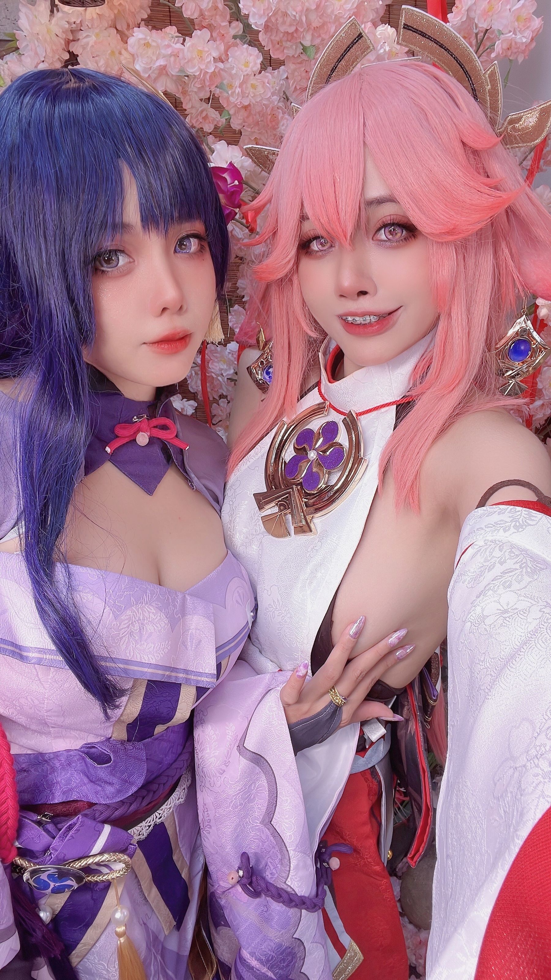 [福利COS] 日本性感萝莉Byoru&Yae Miko Raiden Shogun