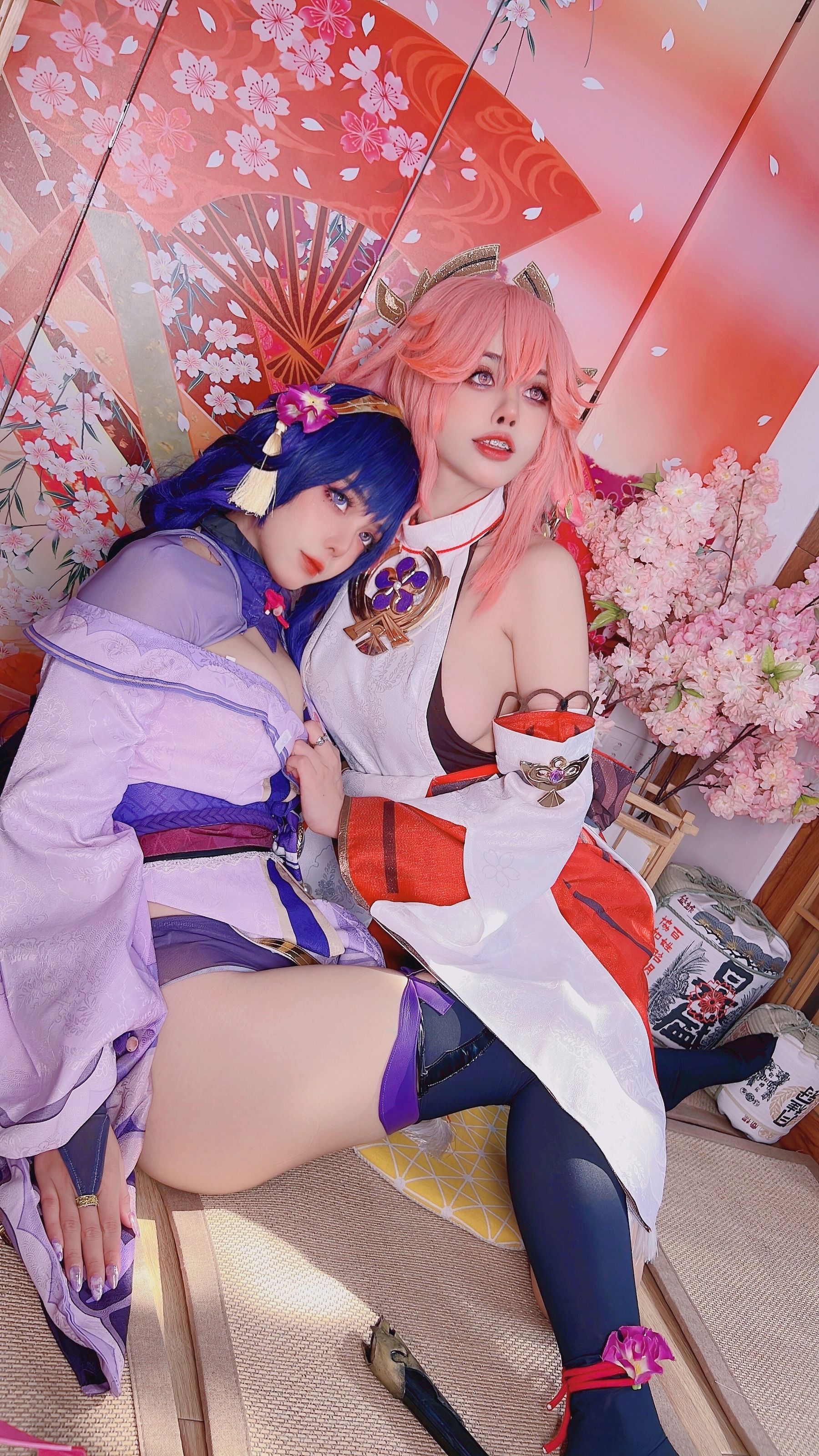 [福利COS] 日本性感萝莉Byoru&Yae Miko Raiden Shogun
