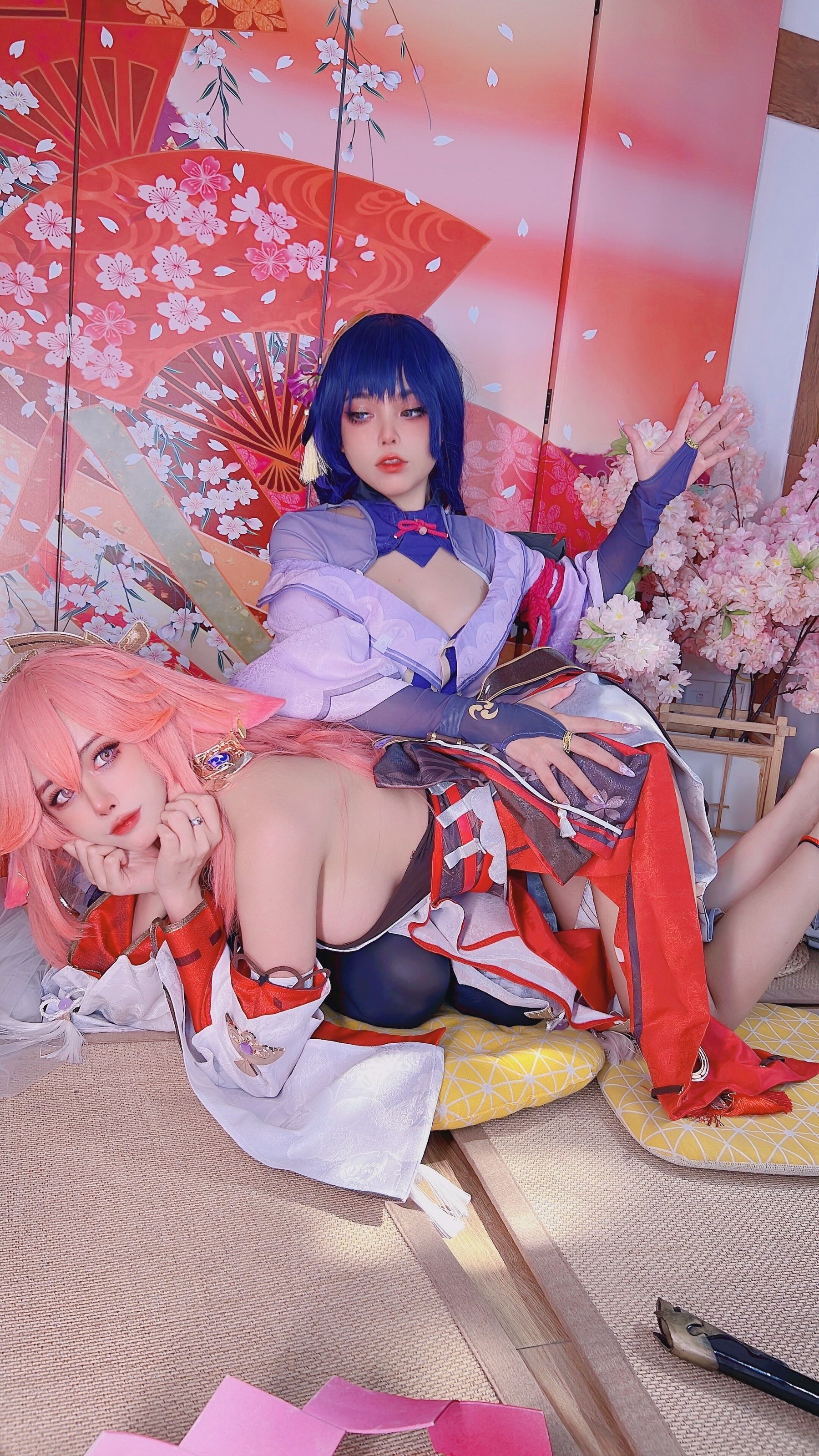 [福利COS] 日本性感萝莉Byoru&Yae Miko Raiden Shogun