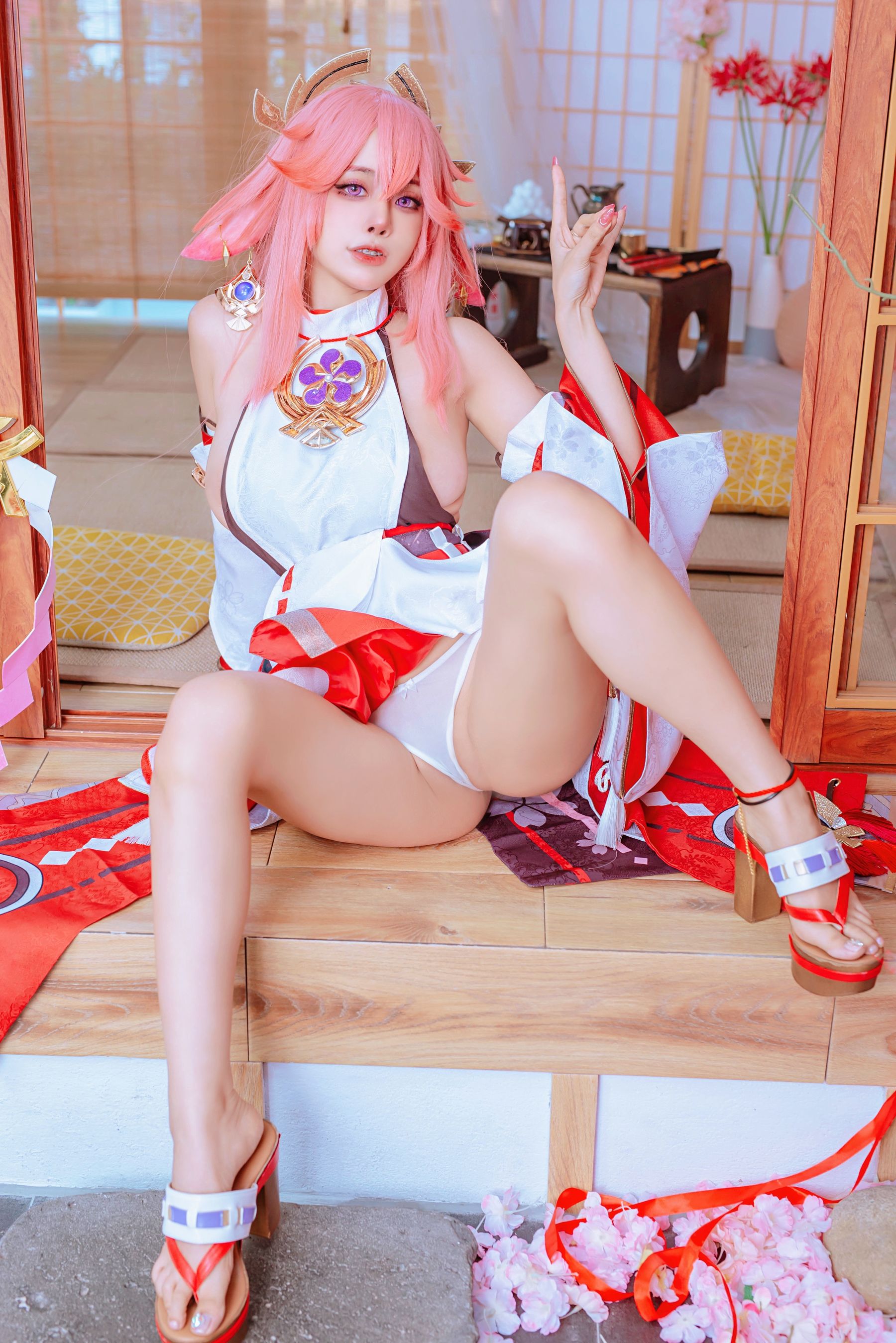 [福利COS] 日本性感萝莉Byoru&Yae Miko Raiden Shogun