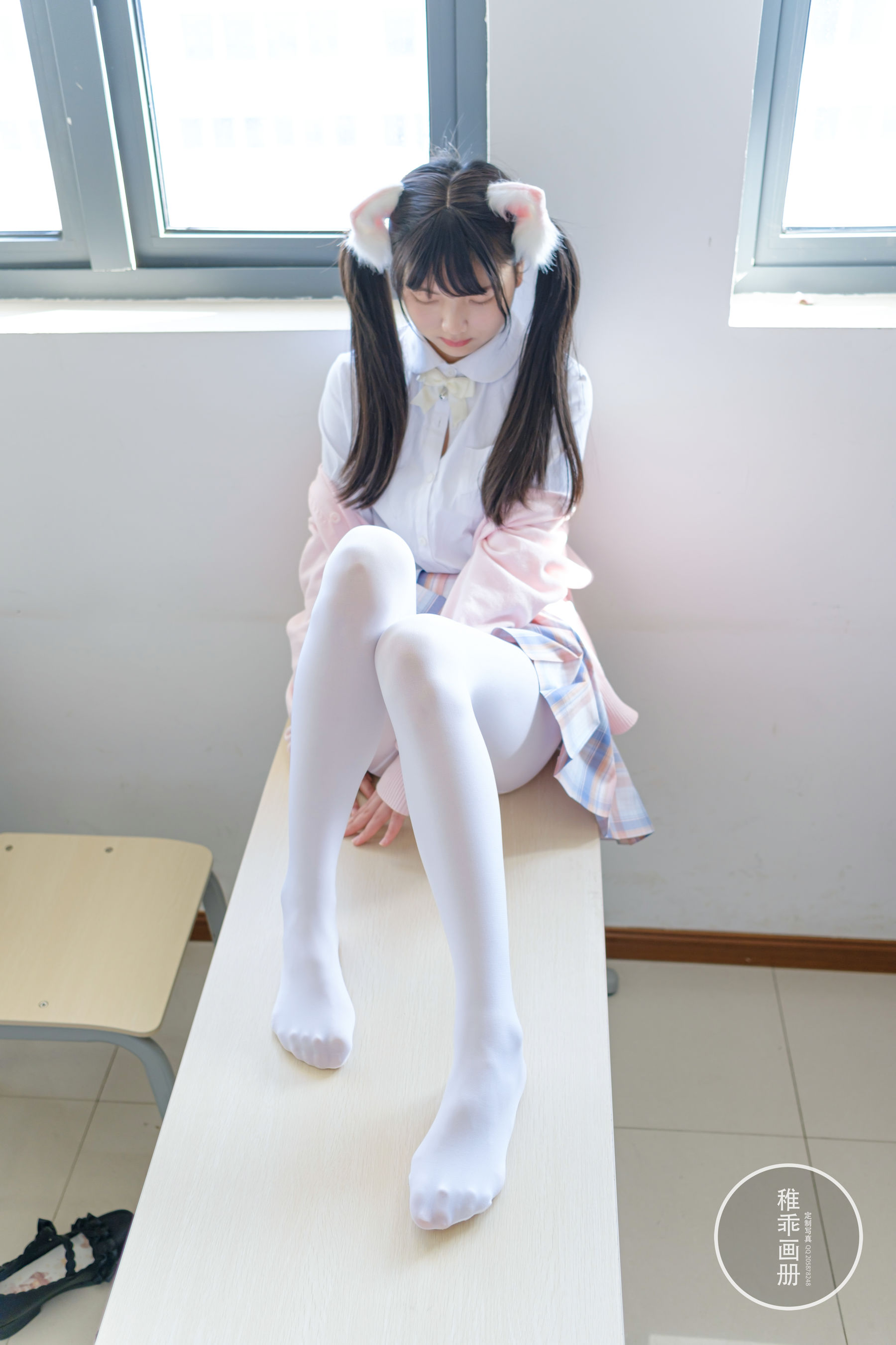 [福利COS] 柴系小乖(稚乖画册) - 夜夜 80D 白丝JK
