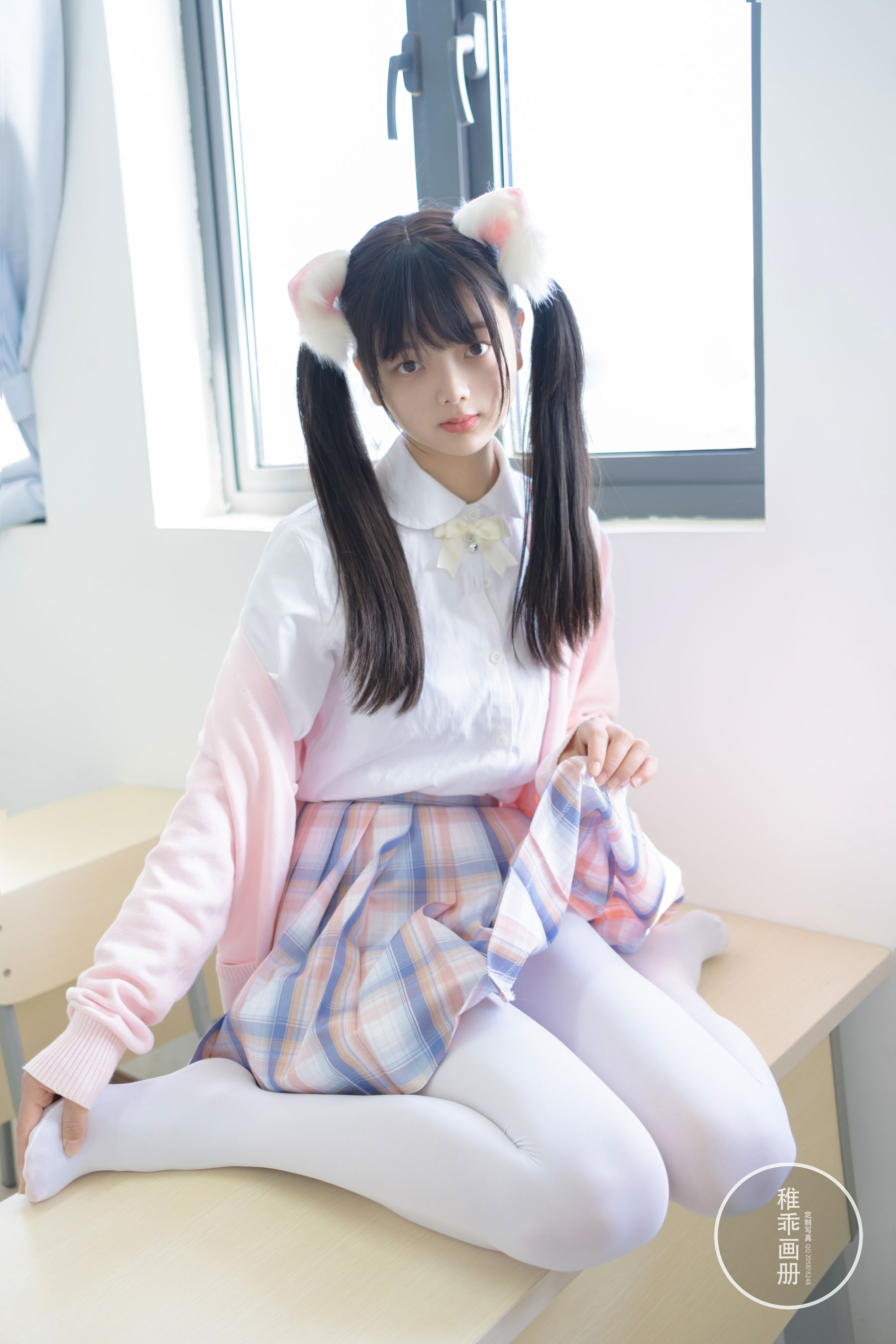 [福利COS] 柴系小乖(稚乖画册) - 夜夜 80D 白丝JK