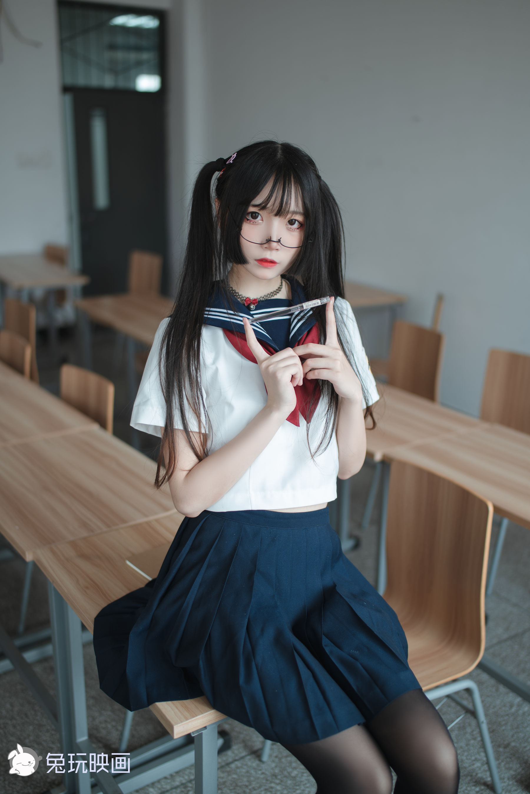 [兔玩映画] - JK制服 Vol.017 黑丝学妹