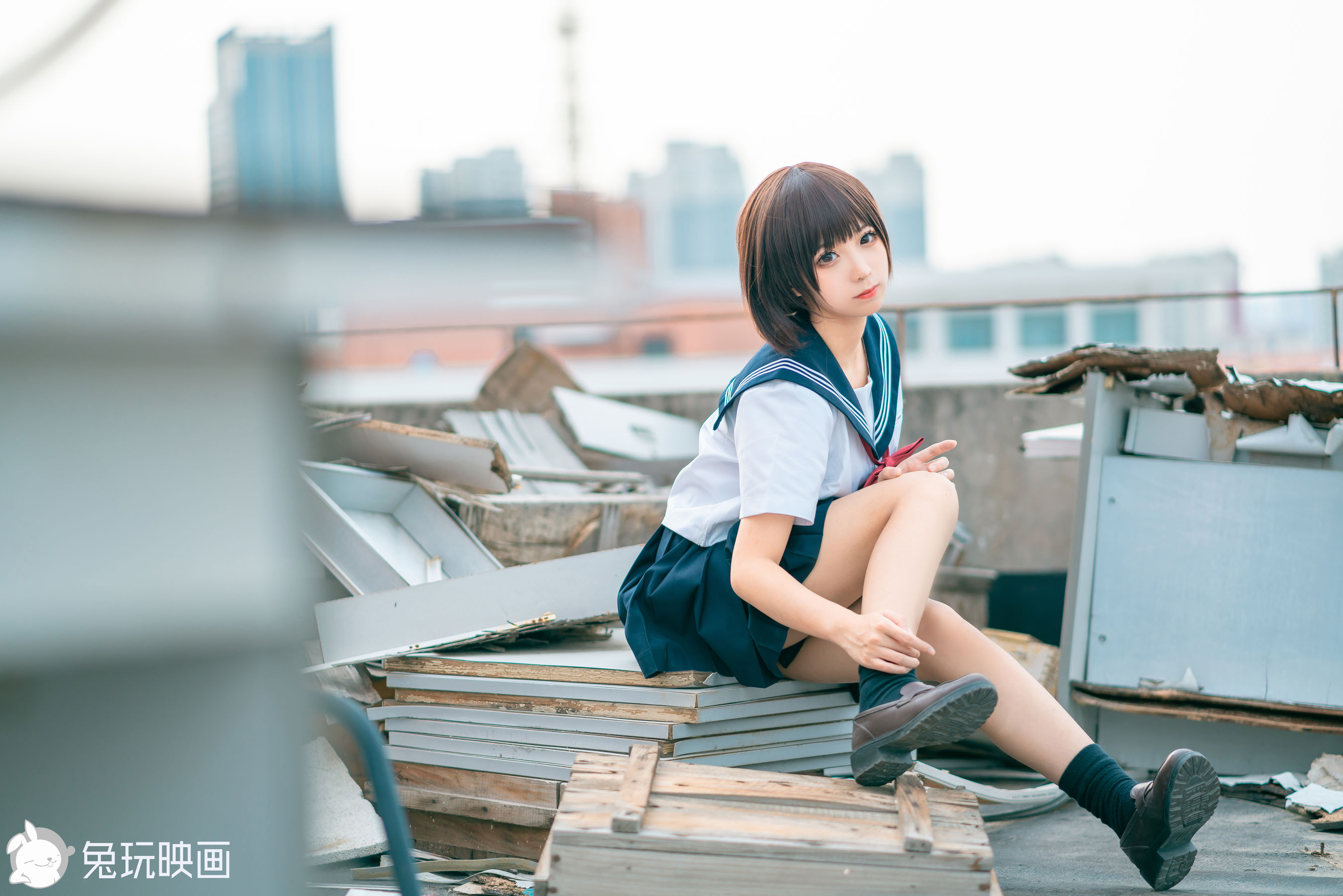 [兔玩映画] - JK制服 Vol.032 黄昏天台