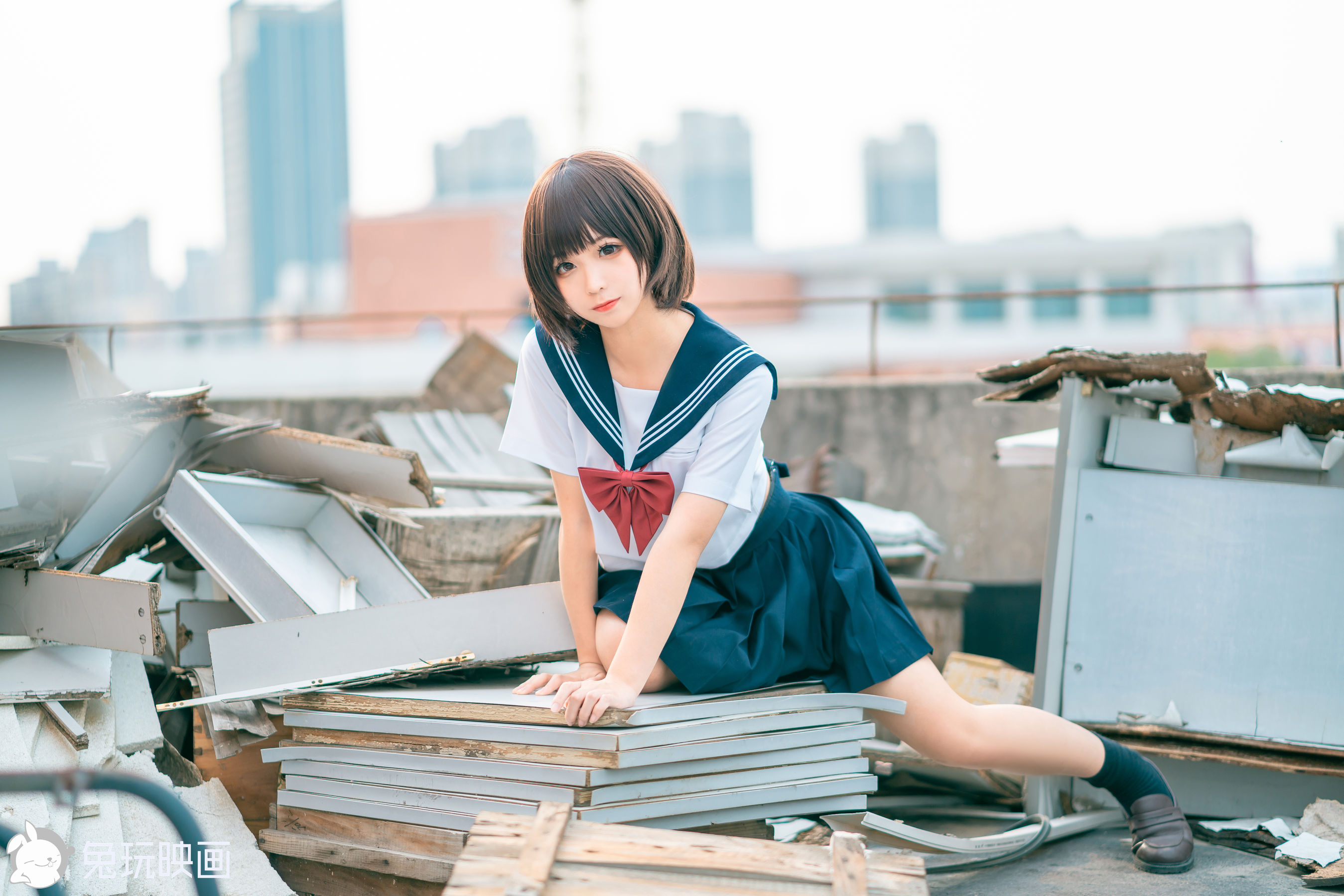 [兔玩映画] - JK制服 Vol.032 黄昏天台