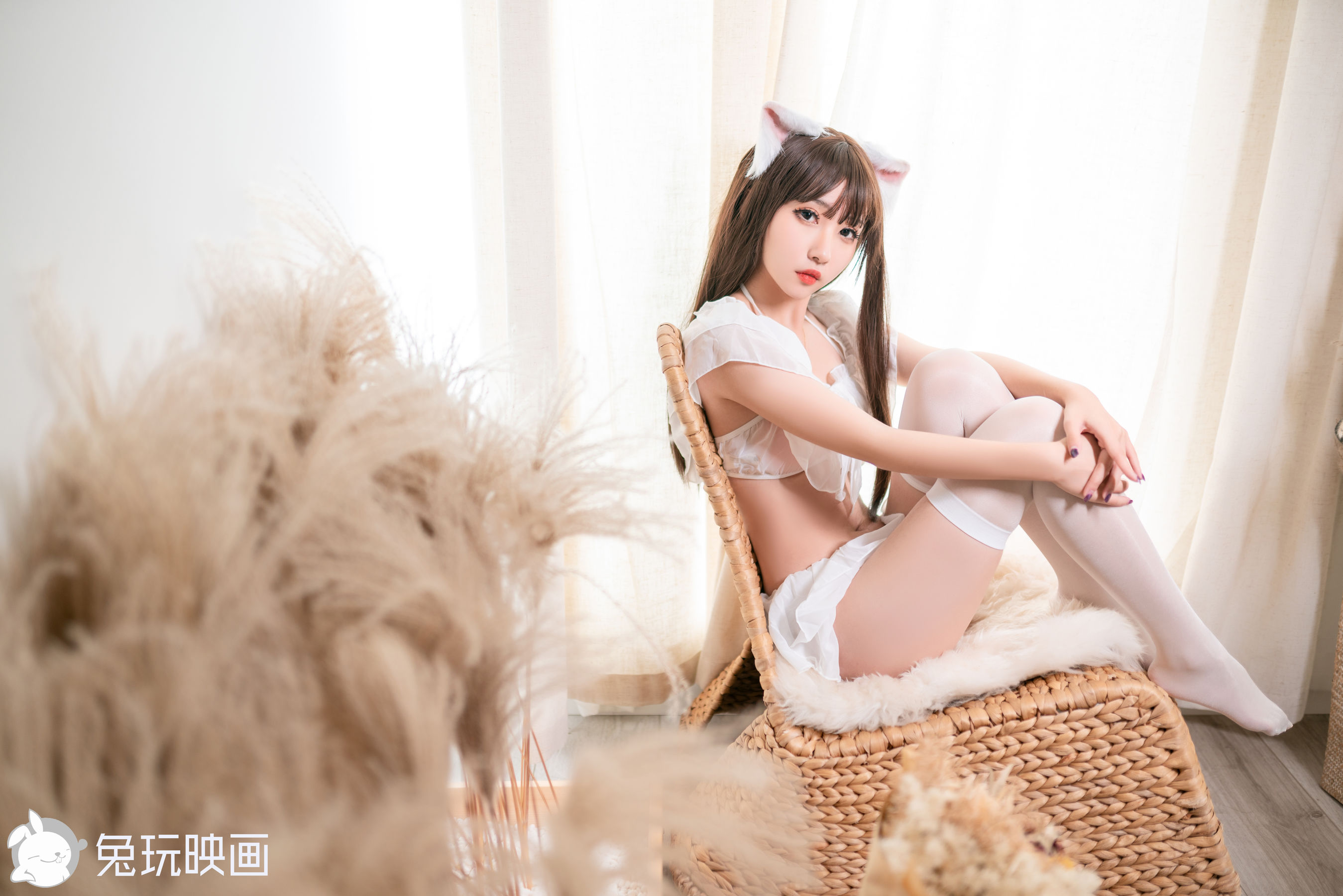 [兔玩映画] - 白色猫耳