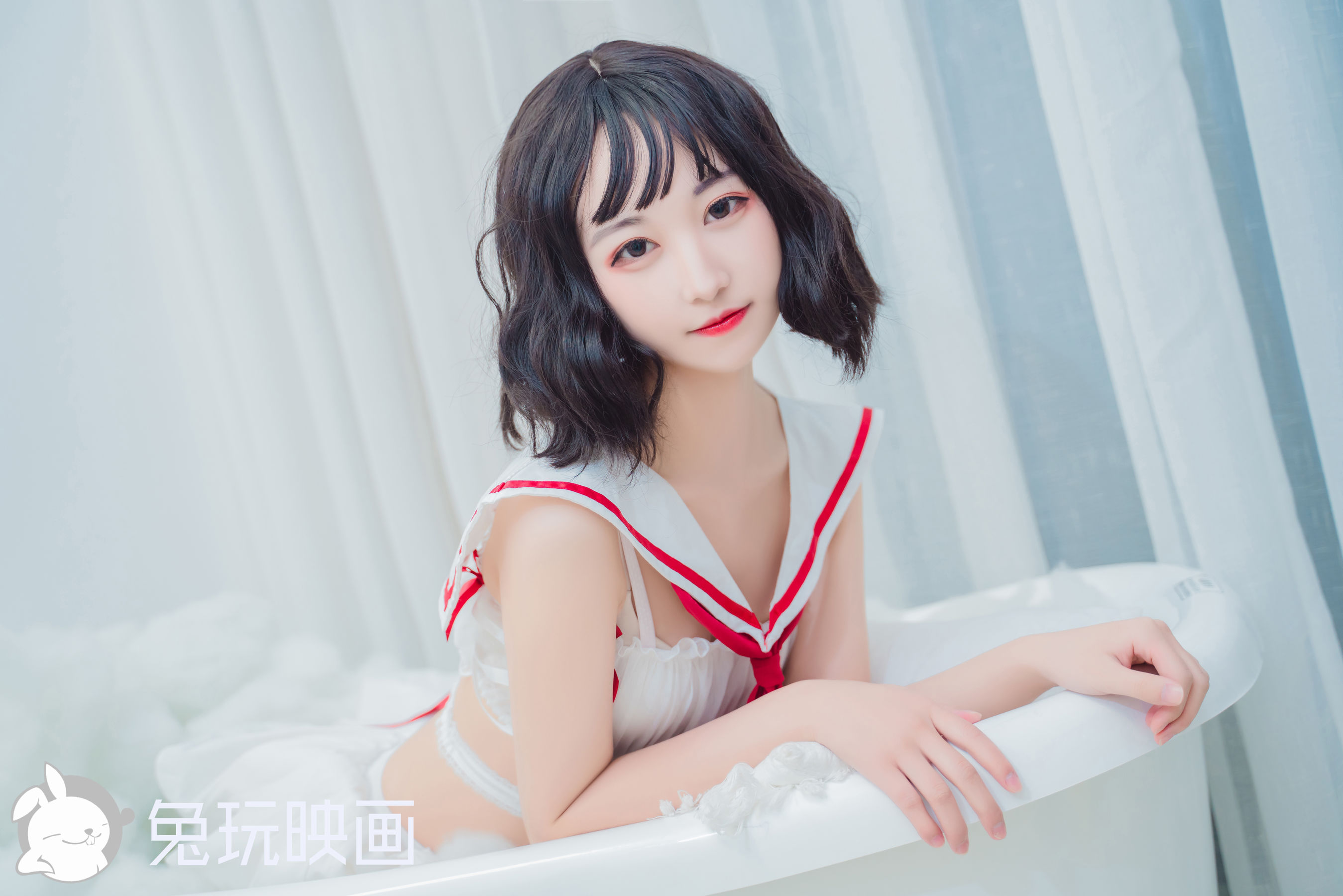 [兔玩映画] - 红白水手裙