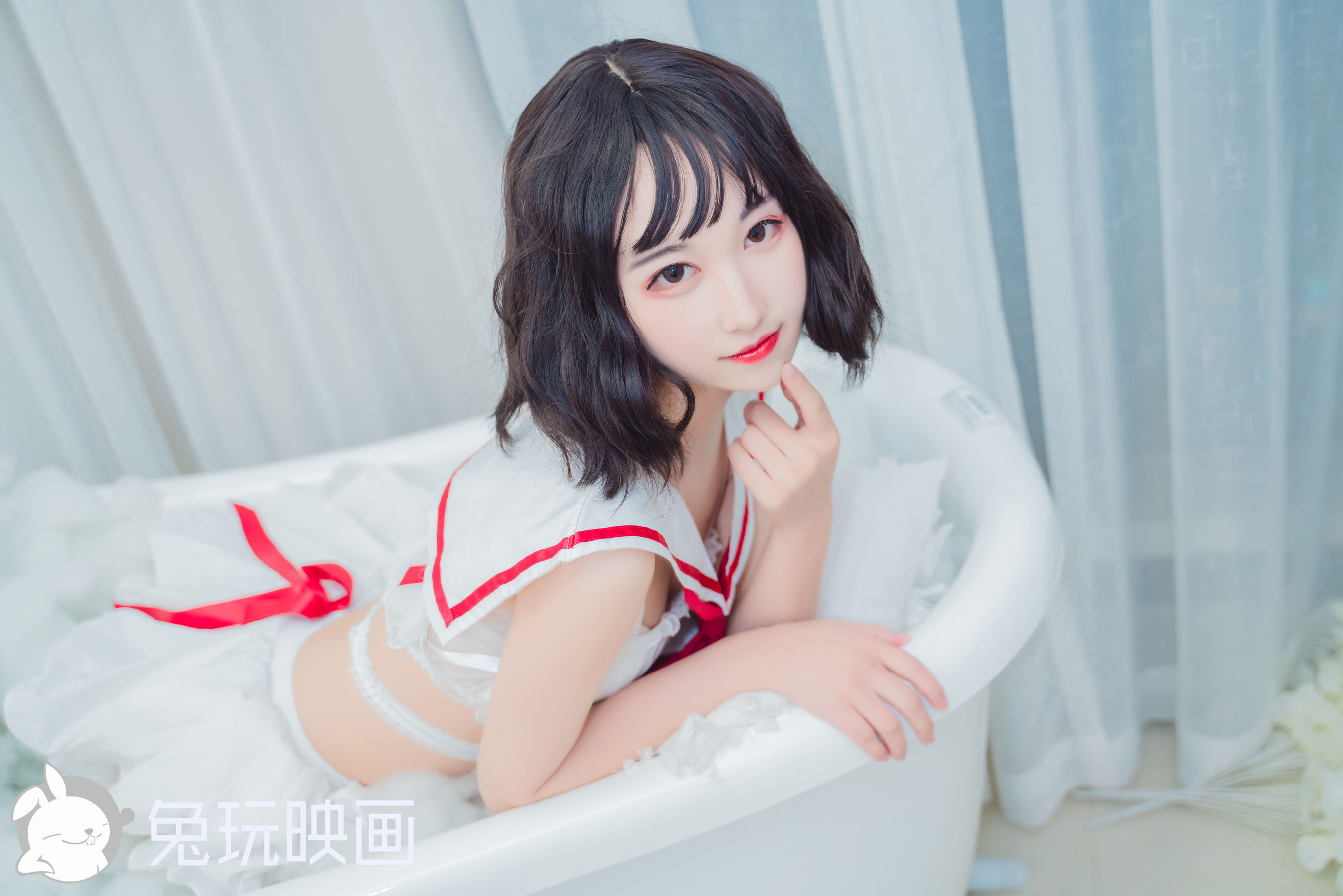 [兔玩映画] - 红白水手裙