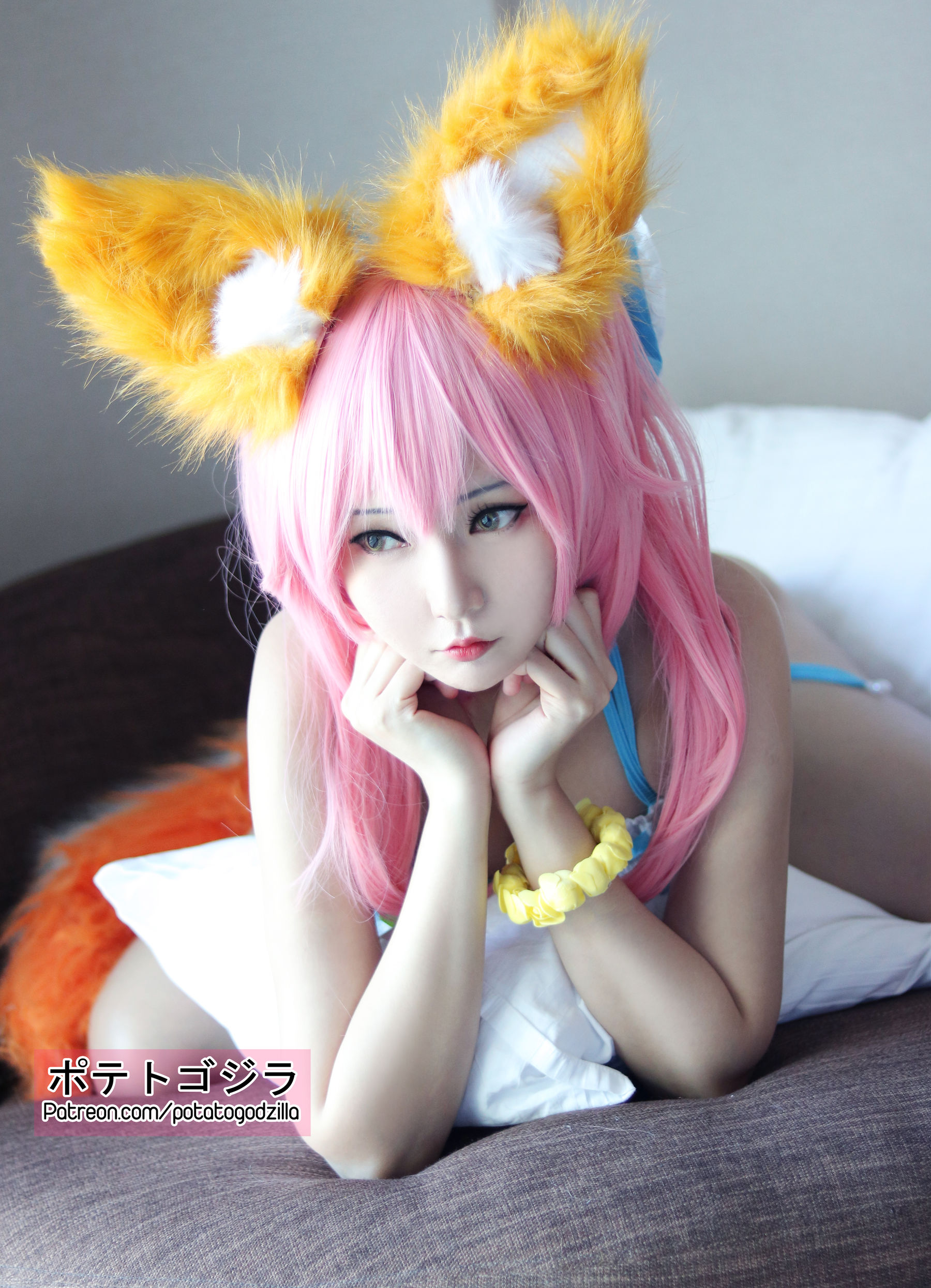 [福利COS] Coser小姐姐Potato Godzilla - Tamamo Bikini
