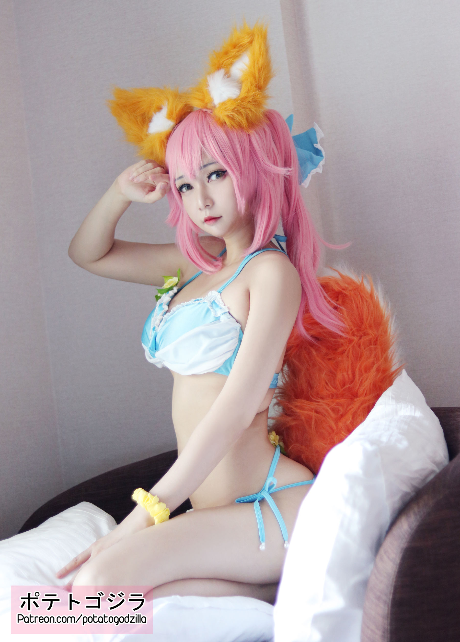 [福利COS] Coser小姐姐Potato Godzilla - Tamamo Bikini