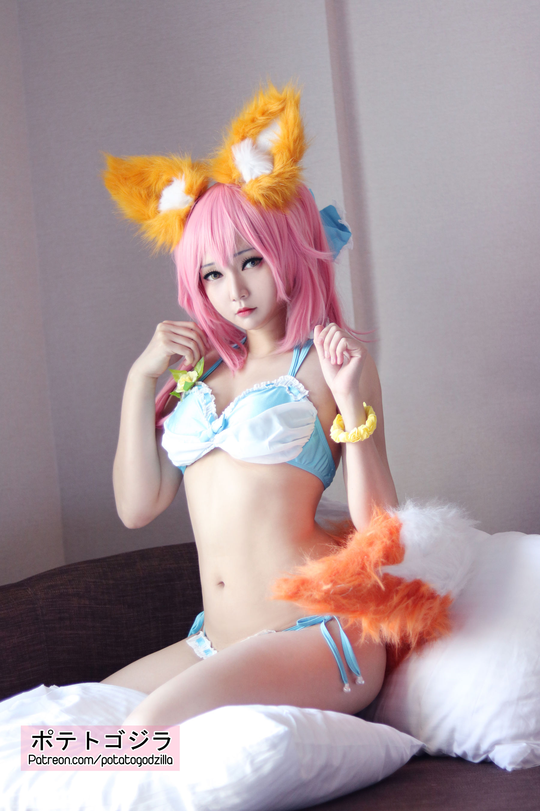 [福利COS] Coser小姐姐Potato Godzilla - Tamamo Bikini