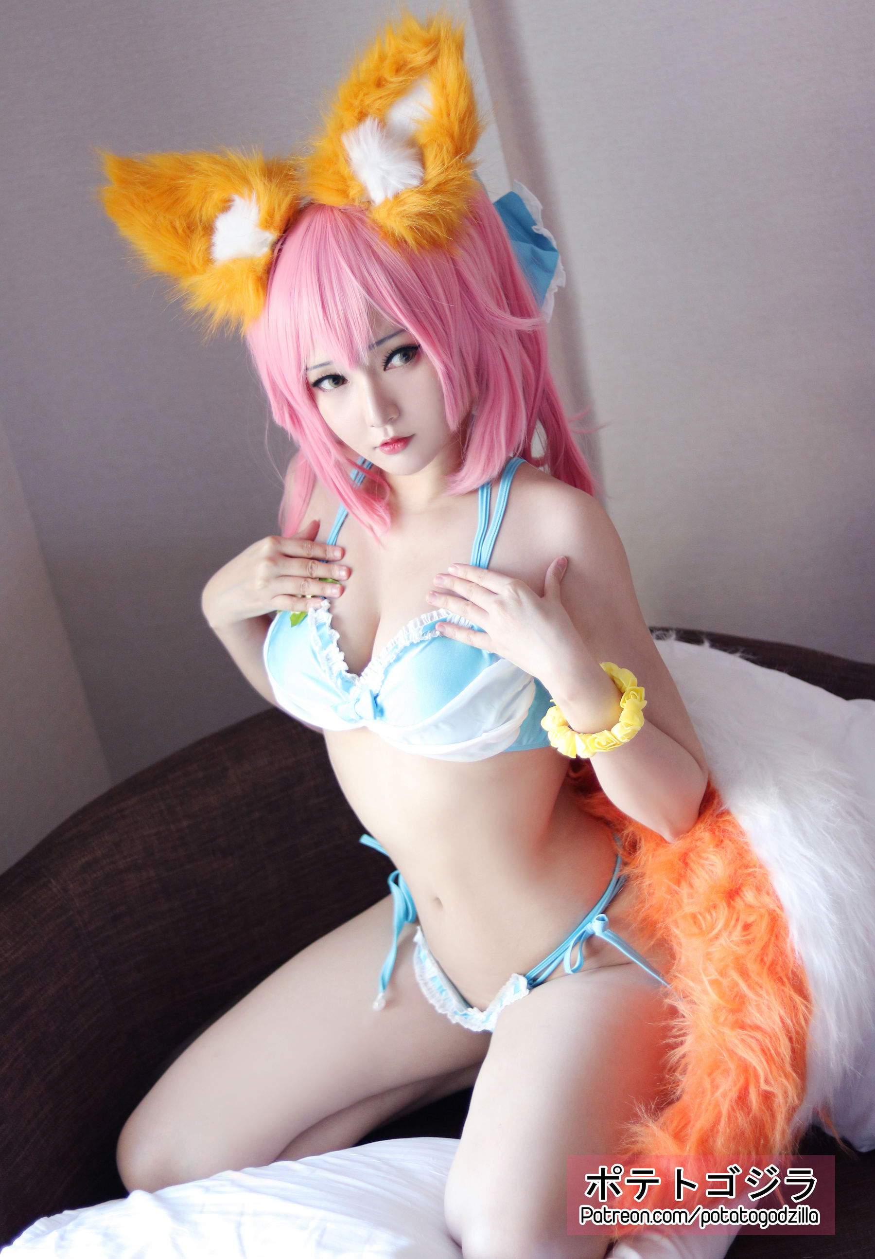 [福利COS] Coser小姐姐Potato Godzilla - Tamamo Bikini