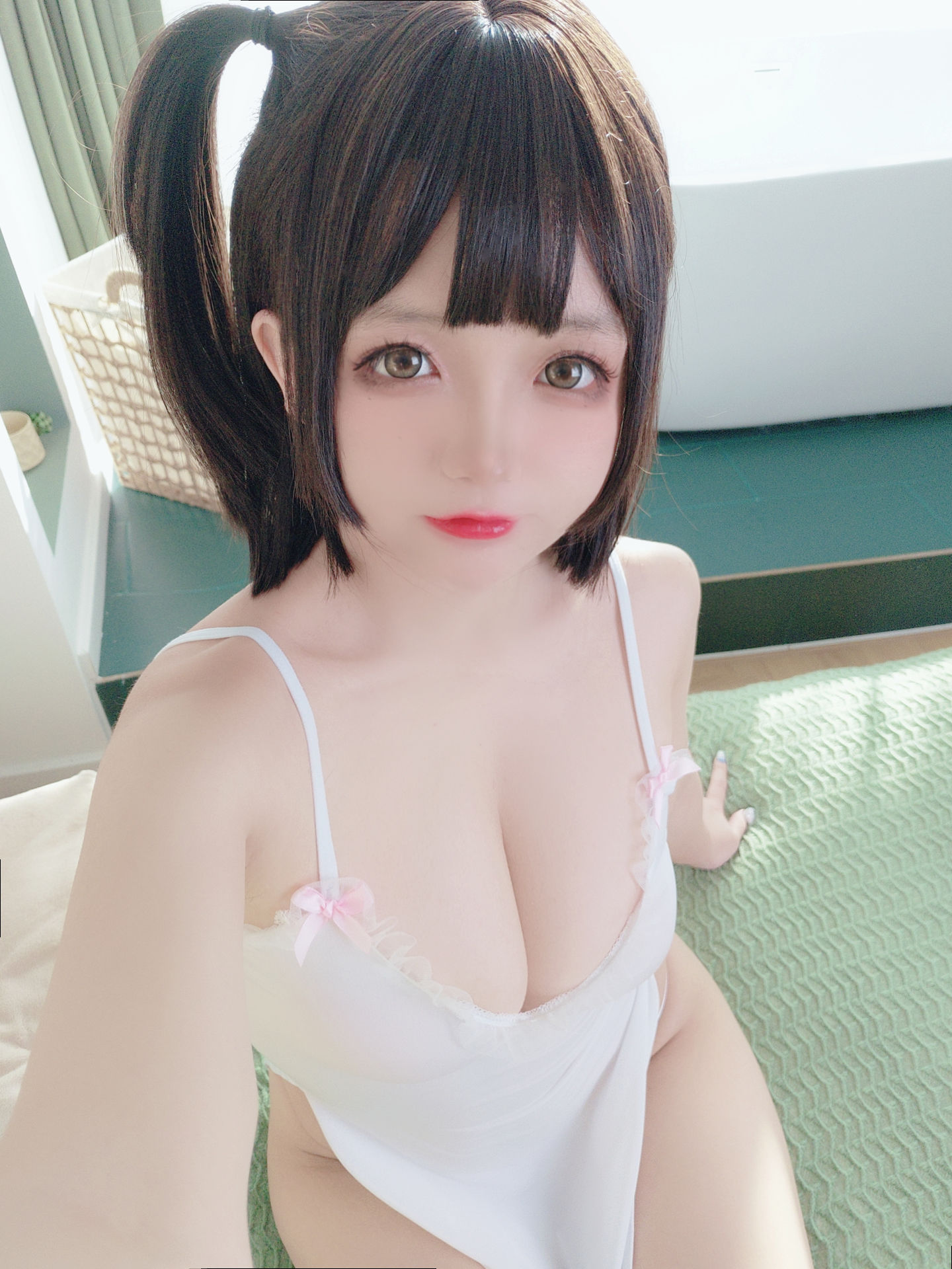 [福利COS] Cosplay日奈娇 - 湿身小白裙
