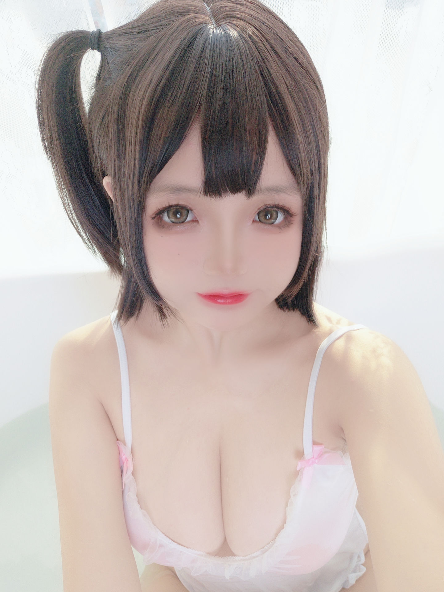 [福利COS] Cosplay日奈娇 - 湿身小白裙