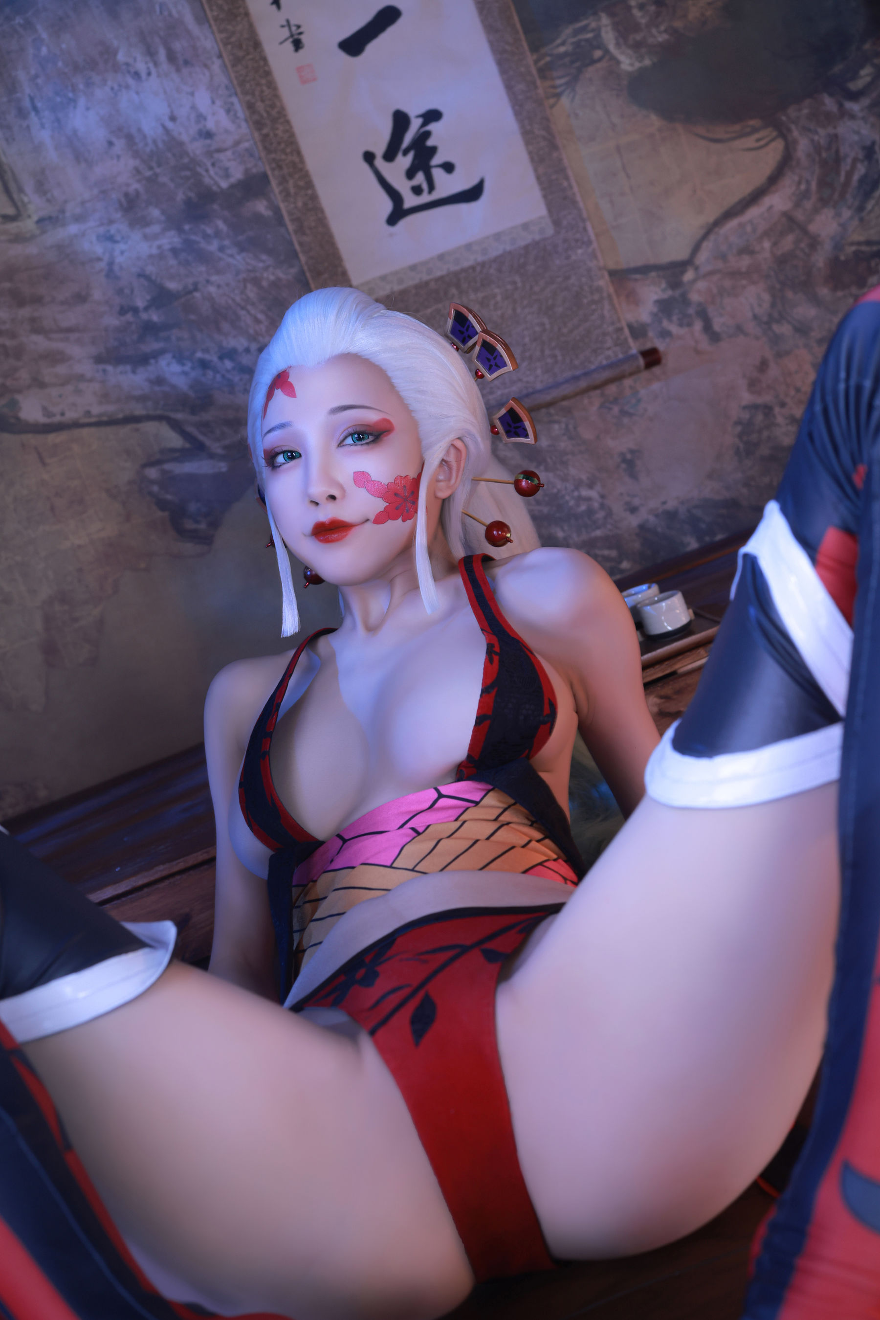 [福利COS] 动漫博主水淼aqua - 鬼灭之刃 上弦陆堕姬