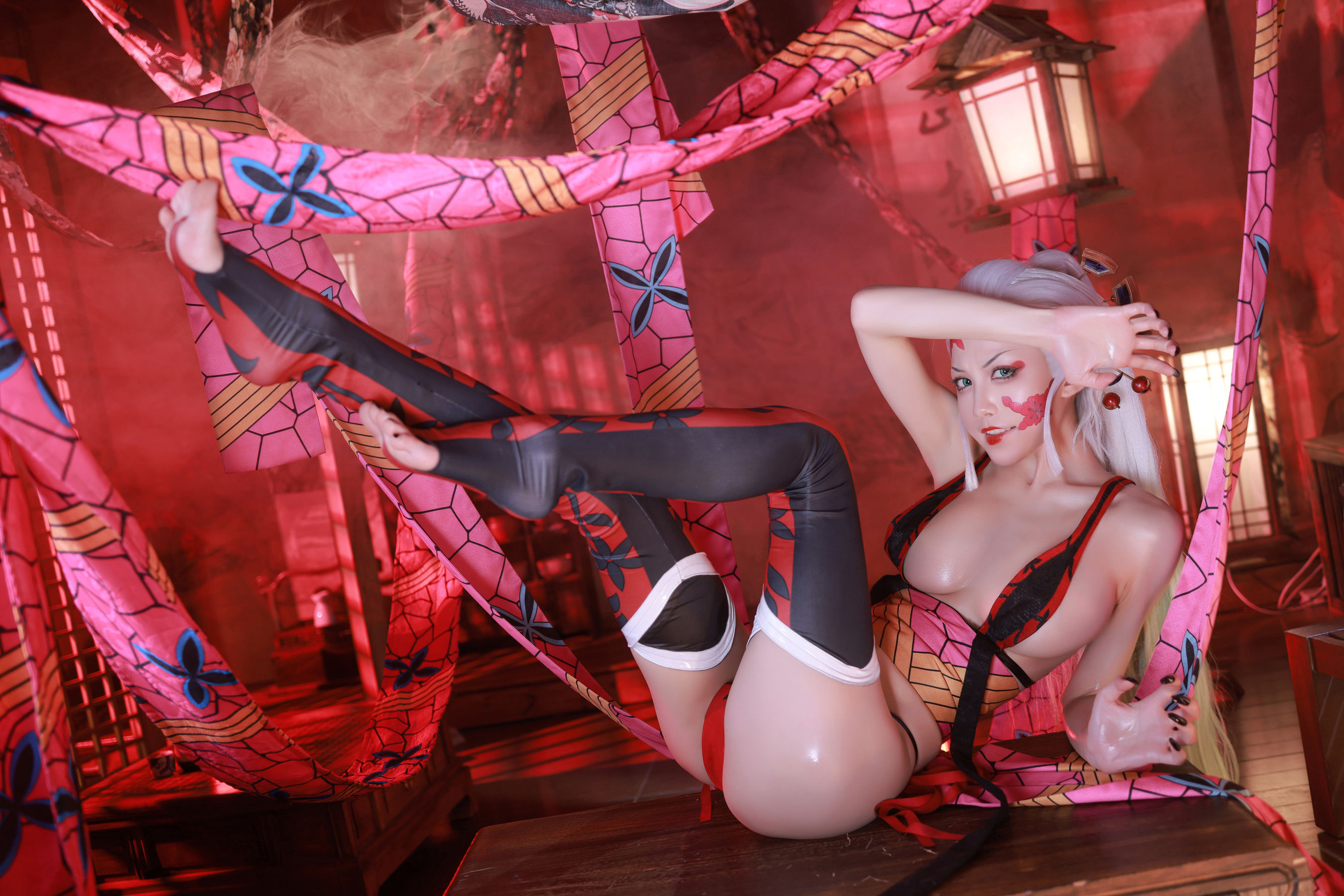 [福利COS] 动漫博主水淼aqua - 鬼灭之刃 上弦陆堕姬