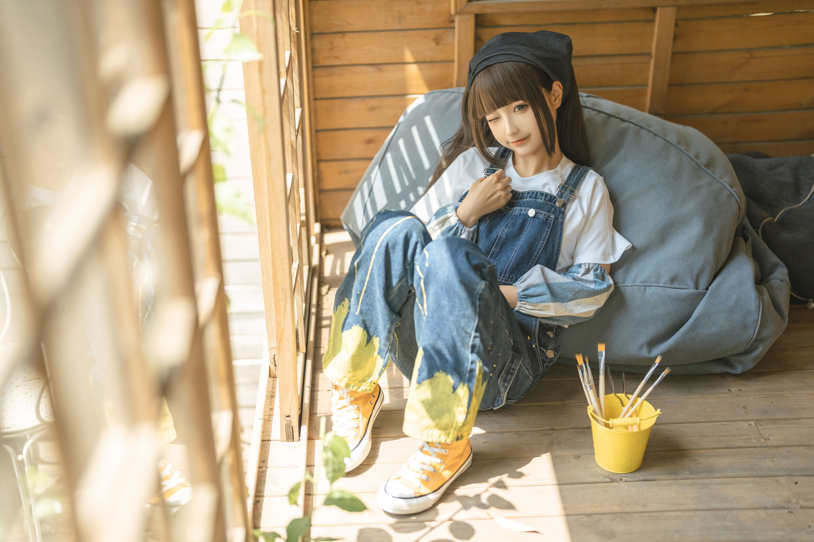 [福利COS] 动漫博主蠢沫沫 - 小画家