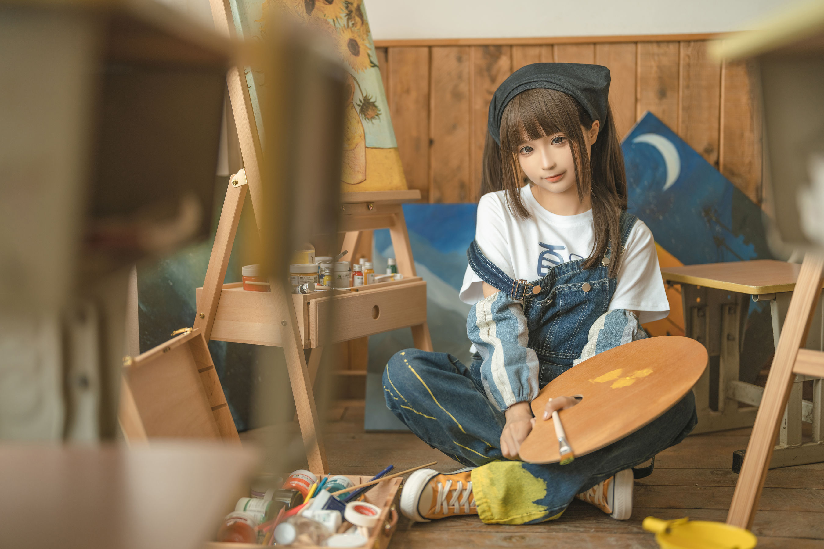 [福利COS] 动漫博主蠢沫沫 - 小画家