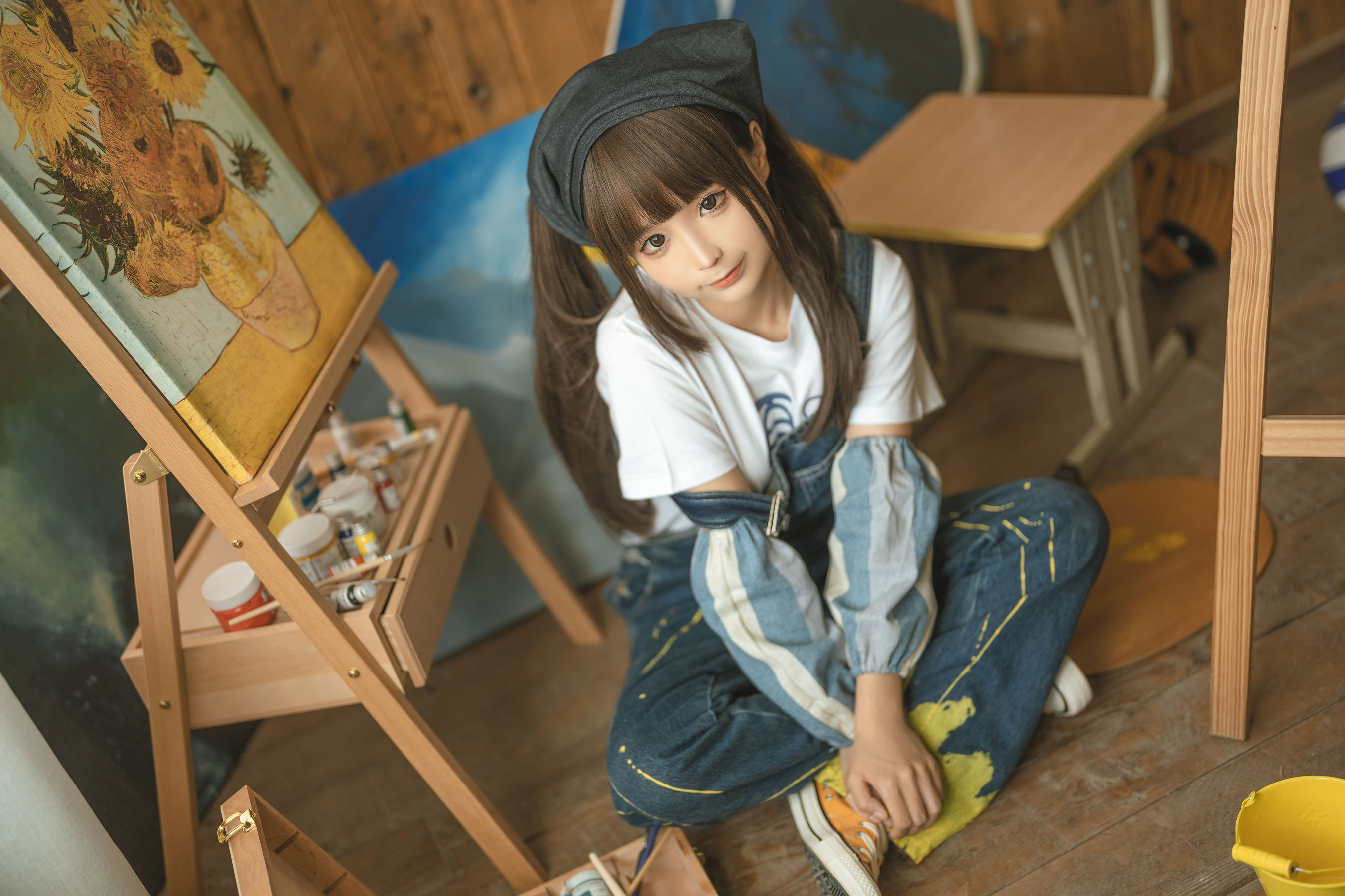 [福利COS] 动漫博主蠢沫沫 - 小画家