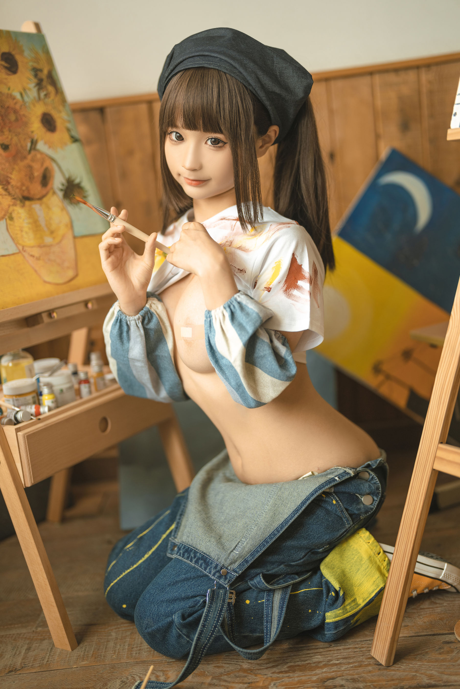 [福利COS] 动漫博主蠢沫沫 - 小画家