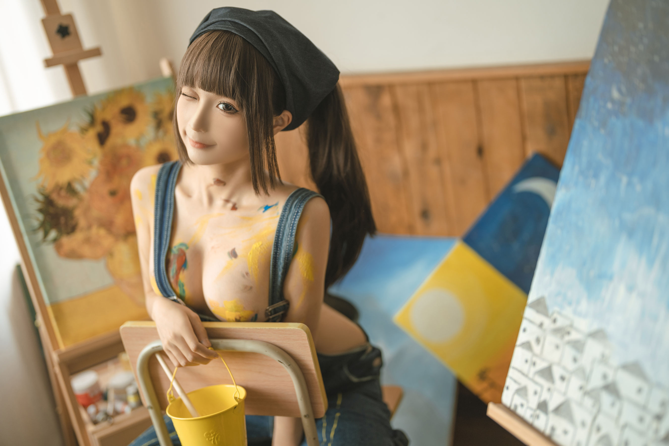 [福利COS] 动漫博主蠢沫沫 - 小画家