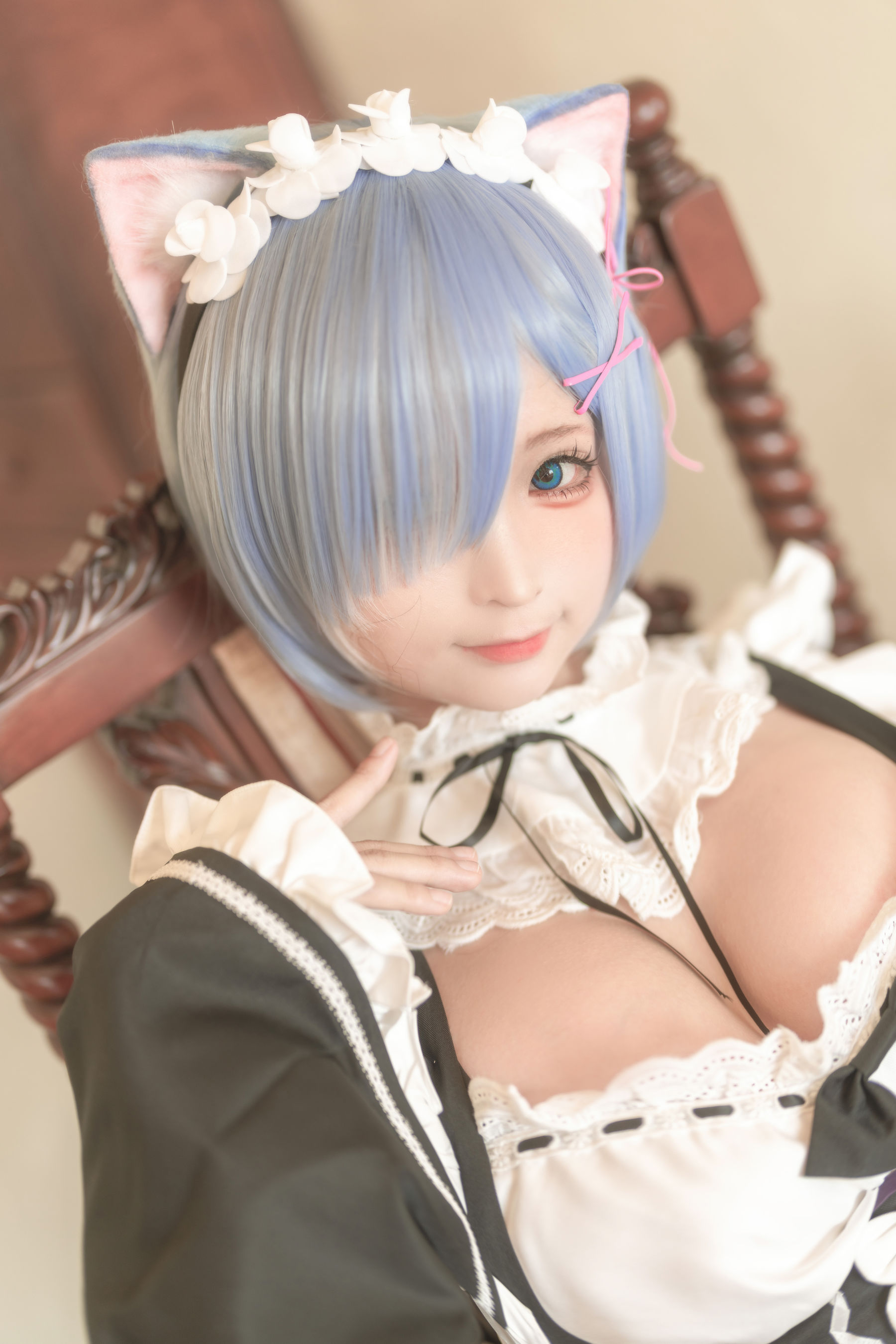 [福利COS] 动漫博主蠢沫沫 - 猫耳雷姆