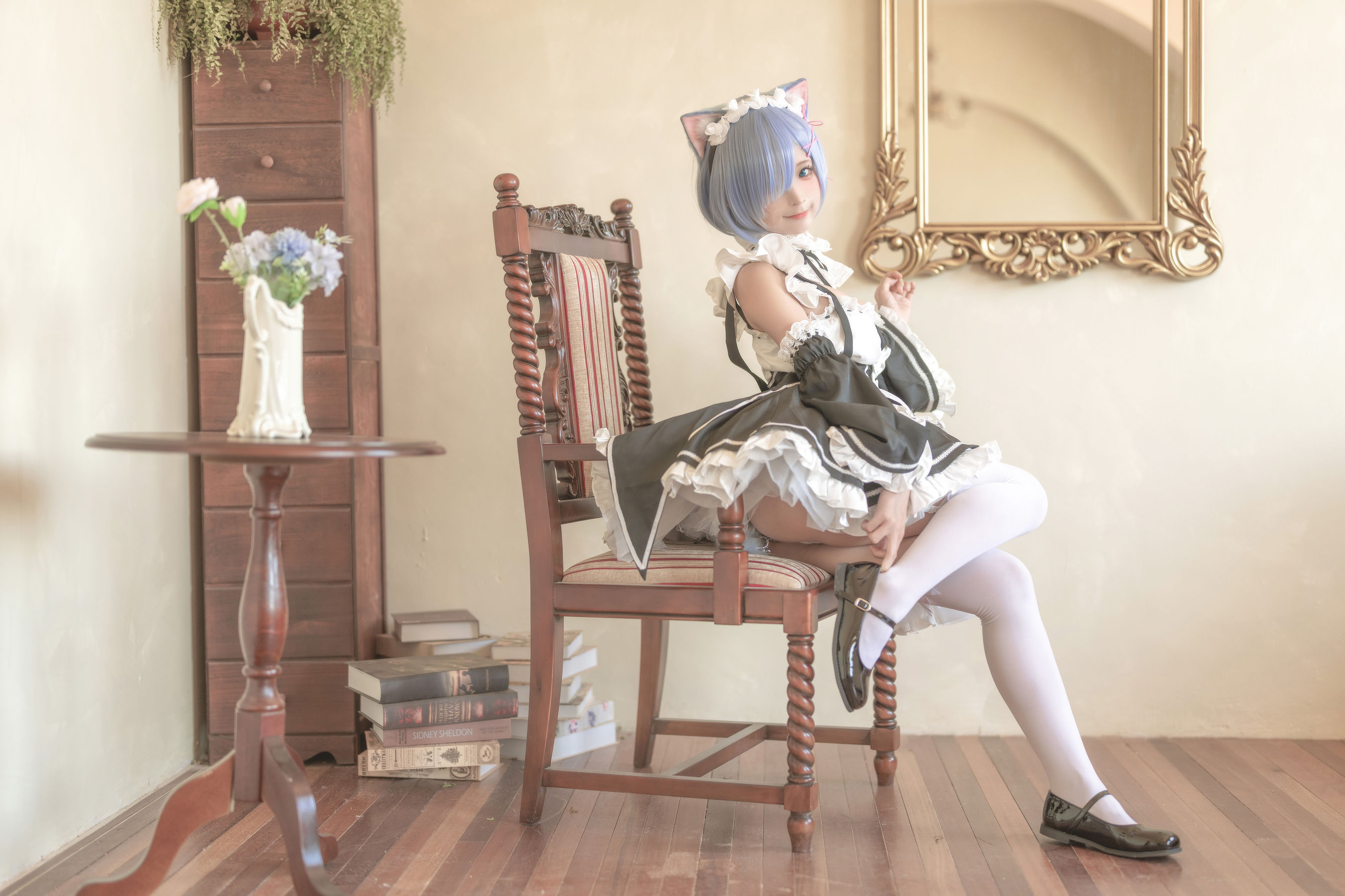 [福利COS] 动漫博主蠢沫沫 - 猫耳雷姆