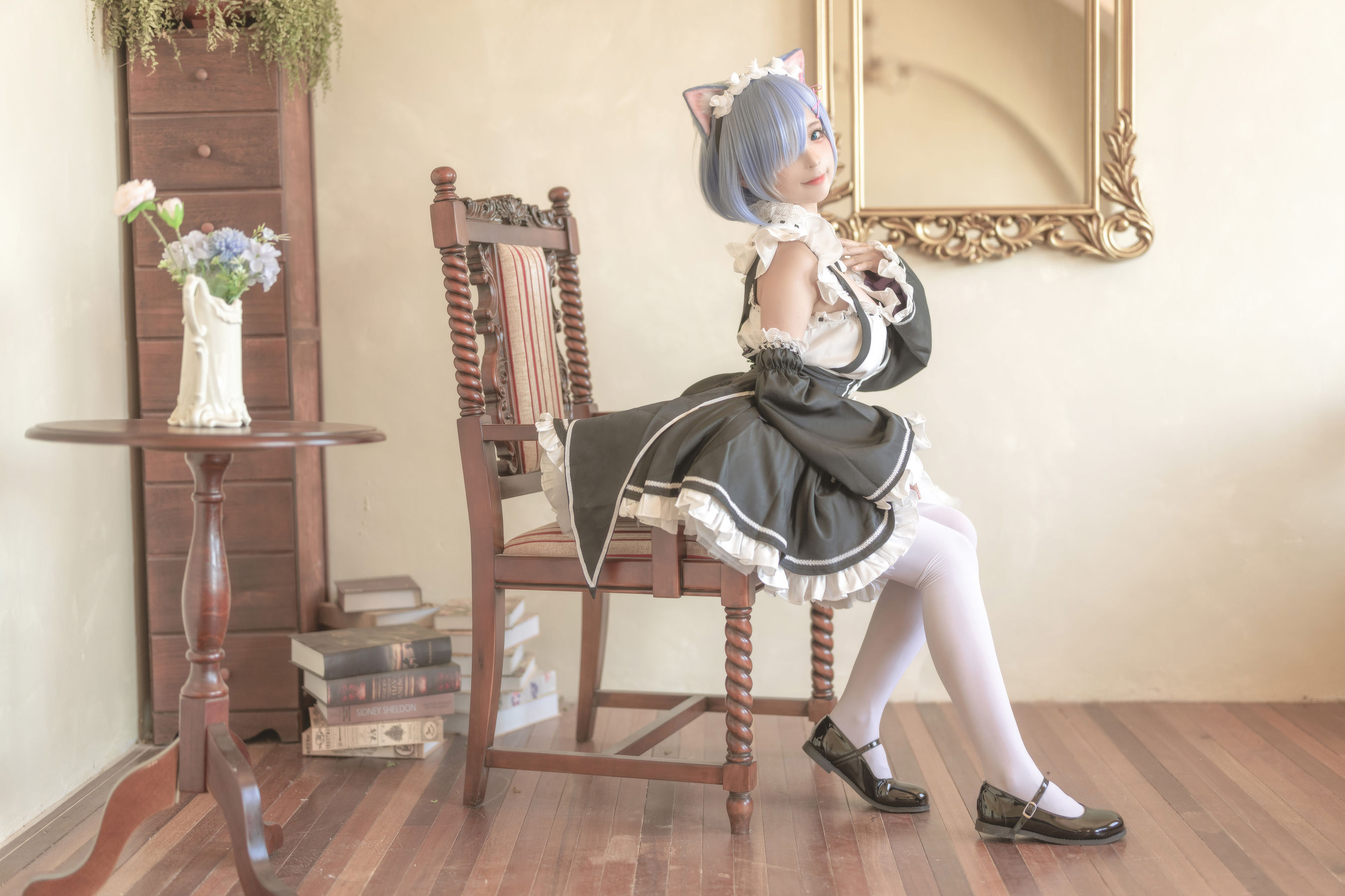 [福利COS] 动漫博主蠢沫沫 - 猫耳雷姆