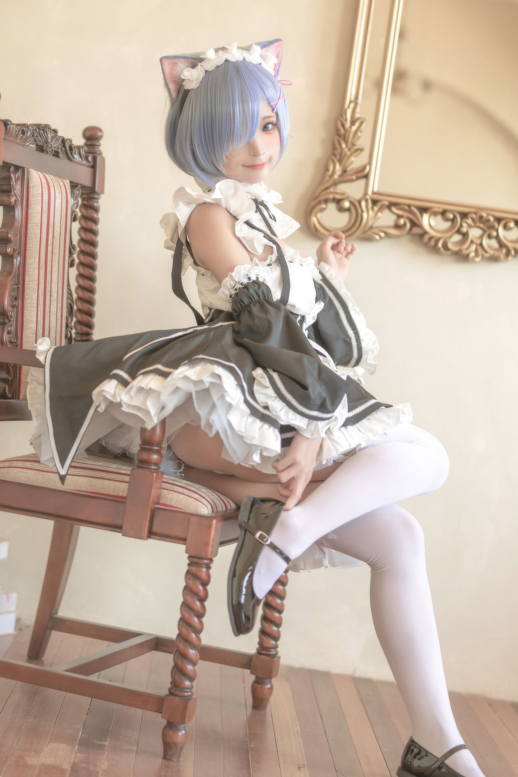 [福利COS] 动漫博主蠢沫沫 - 猫耳雷姆