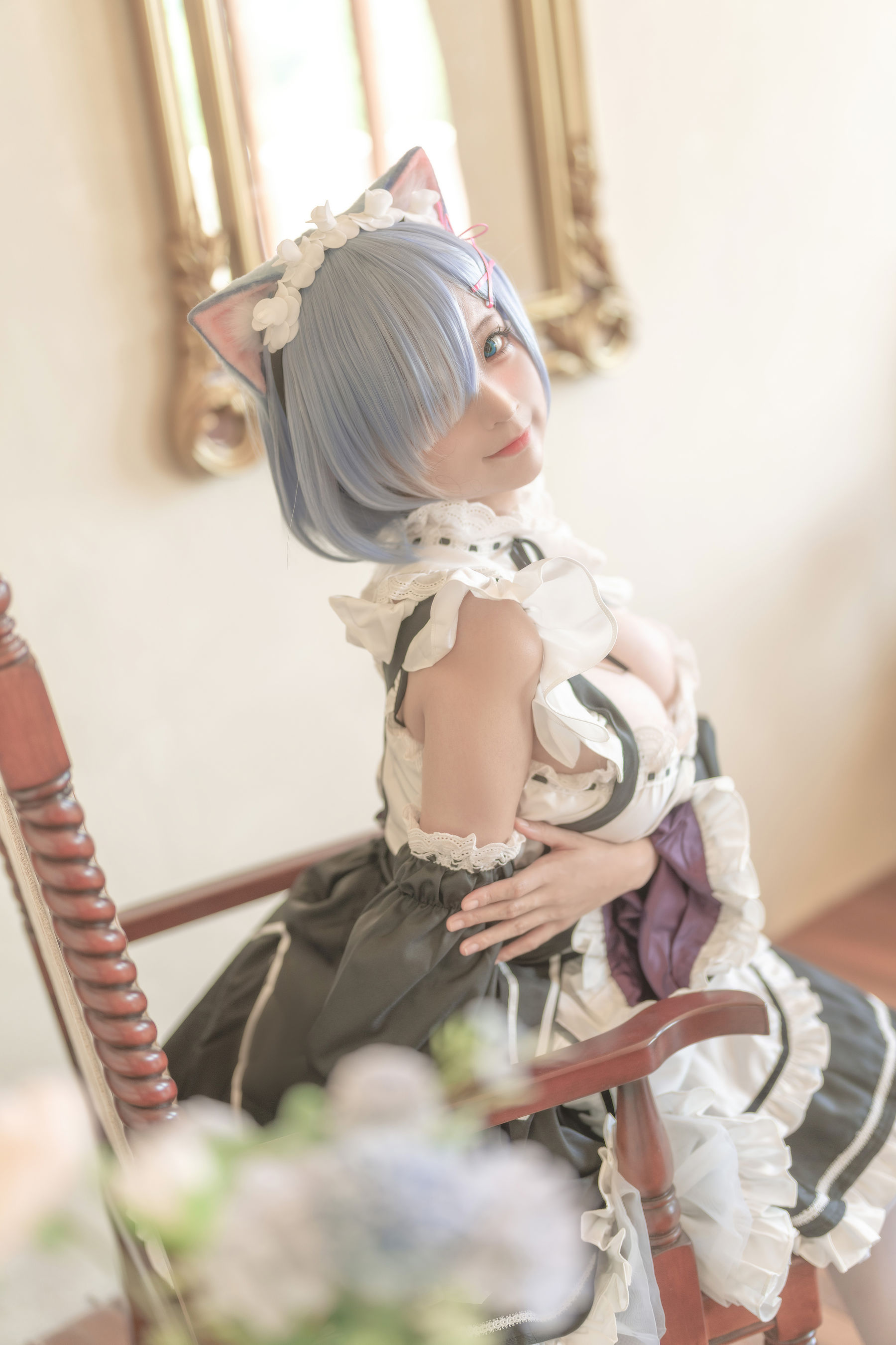 [福利COS] 动漫博主蠢沫沫 - 猫耳雷姆