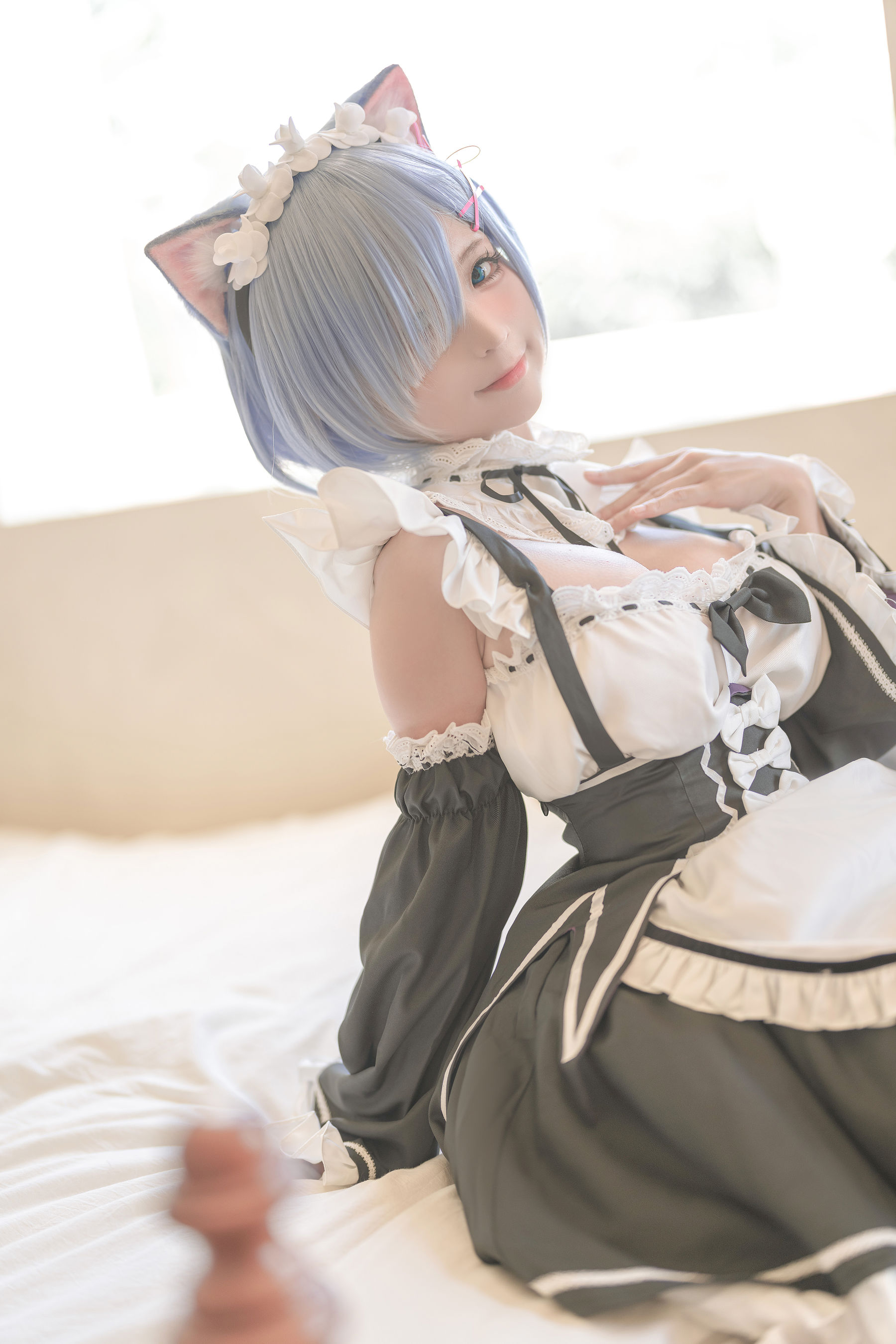 [福利COS] 动漫博主蠢沫沫 - 猫耳雷姆