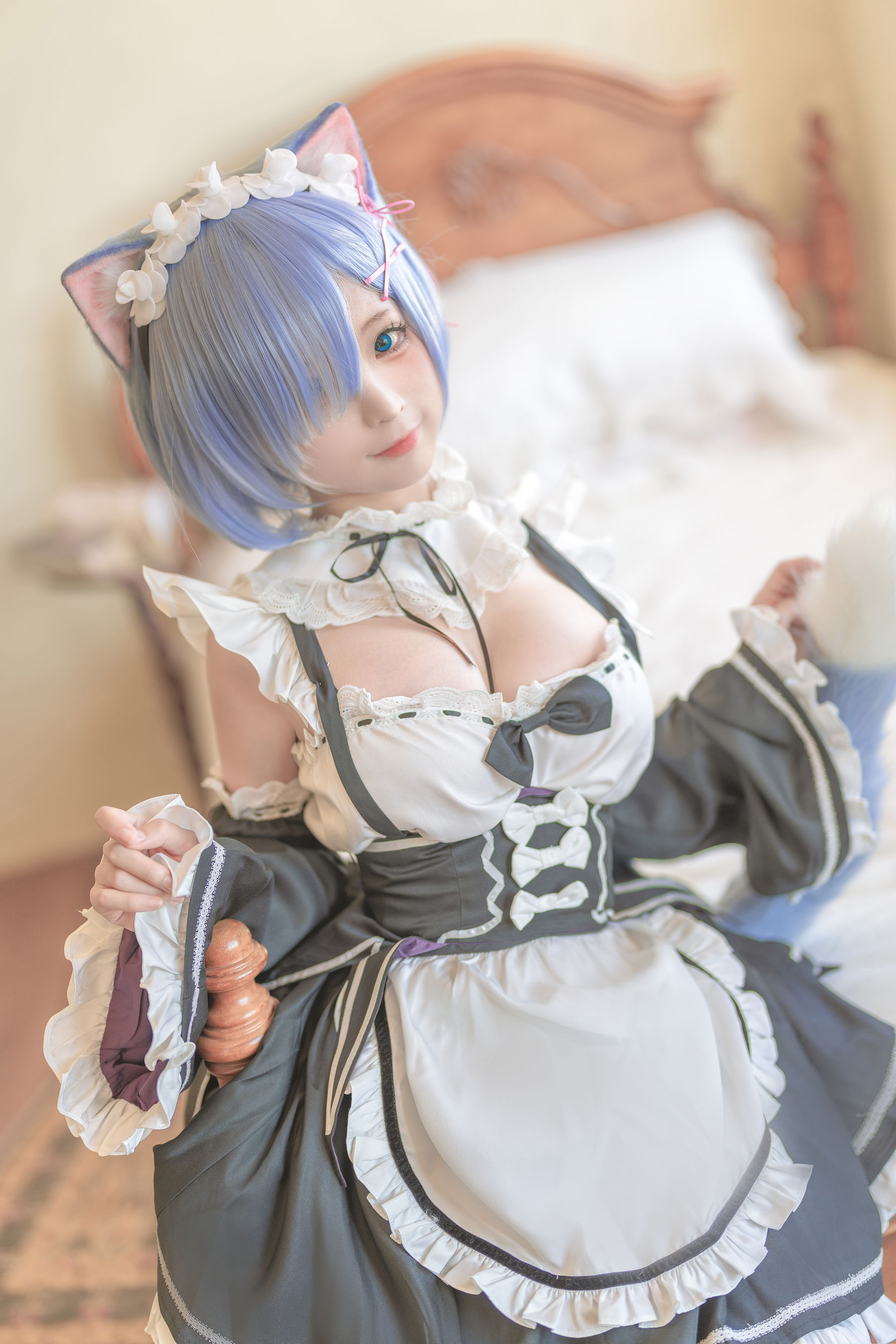 [福利COS] 动漫博主蠢沫沫 - 猫耳雷姆