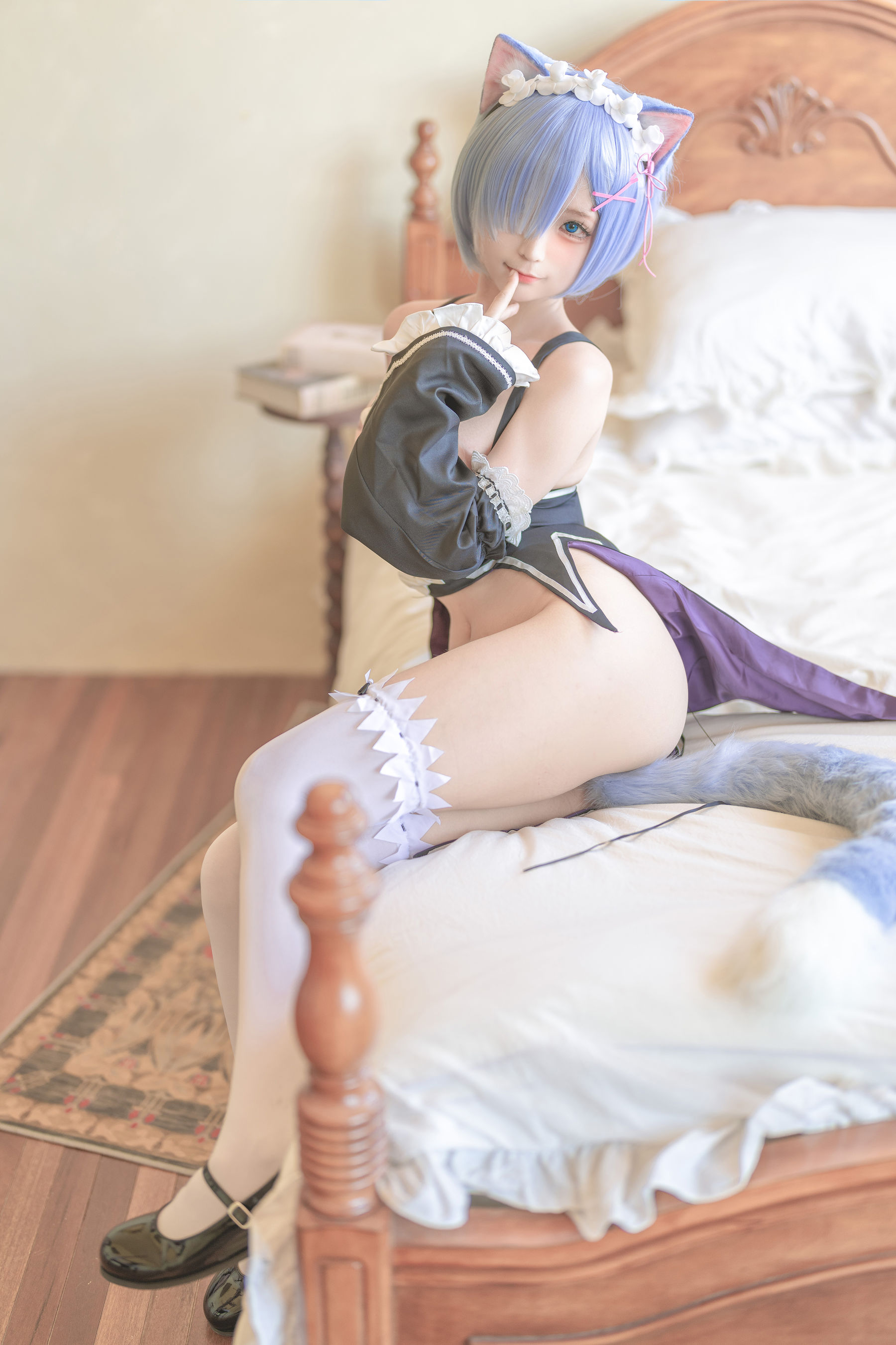 [福利COS] 动漫博主蠢沫沫 - 猫耳雷姆