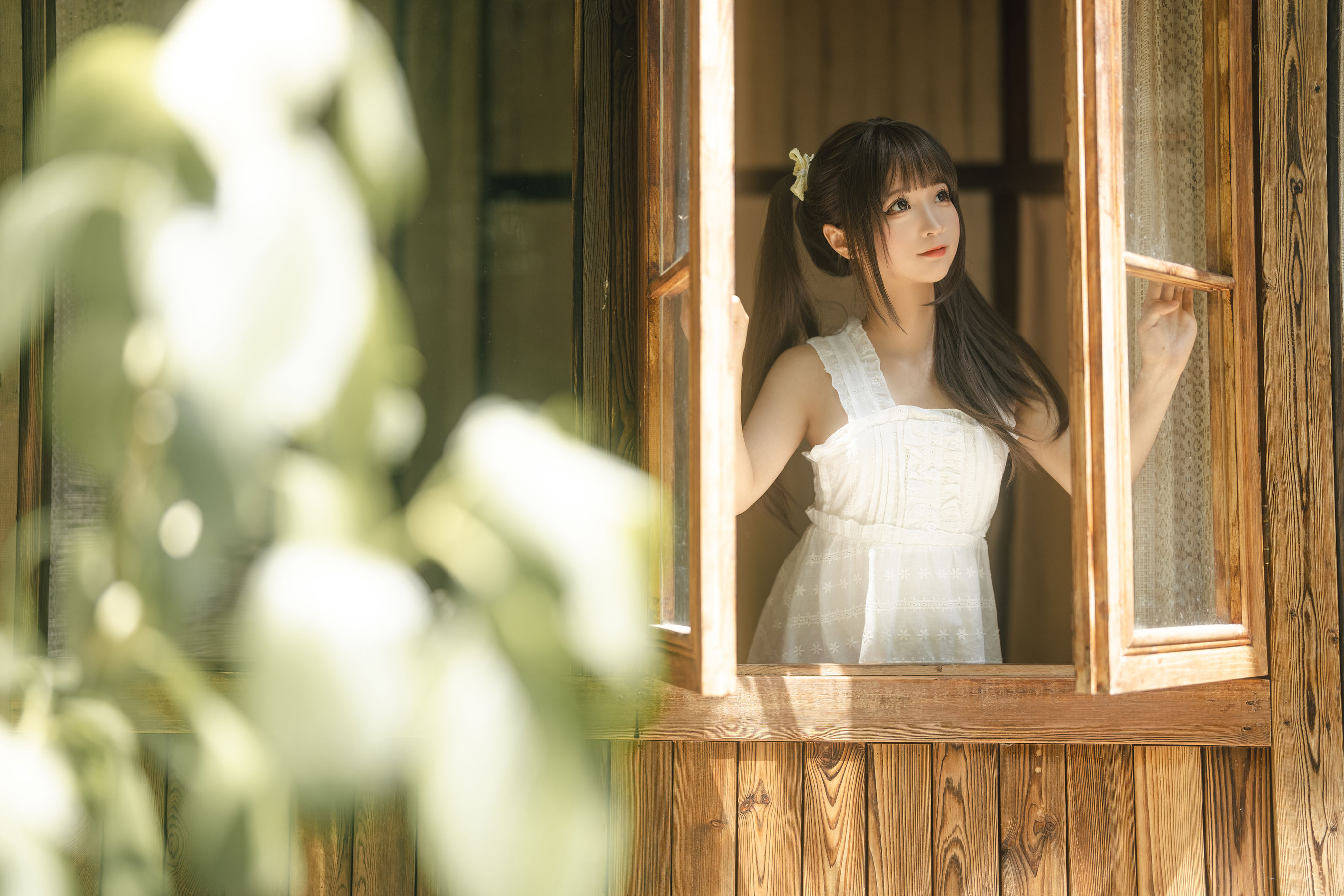 [福利COS] 动漫博主蠢沫沫 - 白吊带