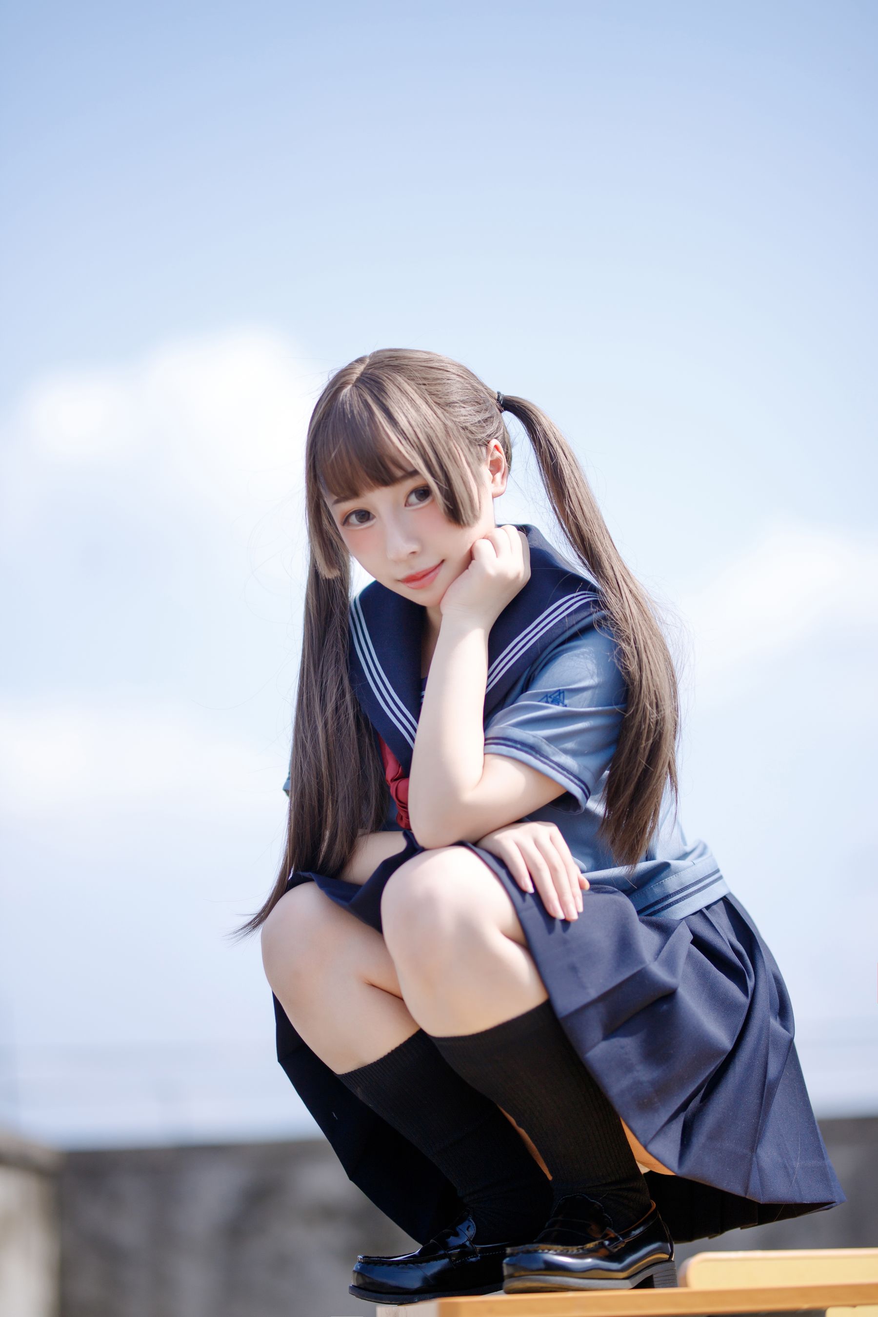 [福利COS] 胡桃猫Kurumineko - 天台的爱之告白