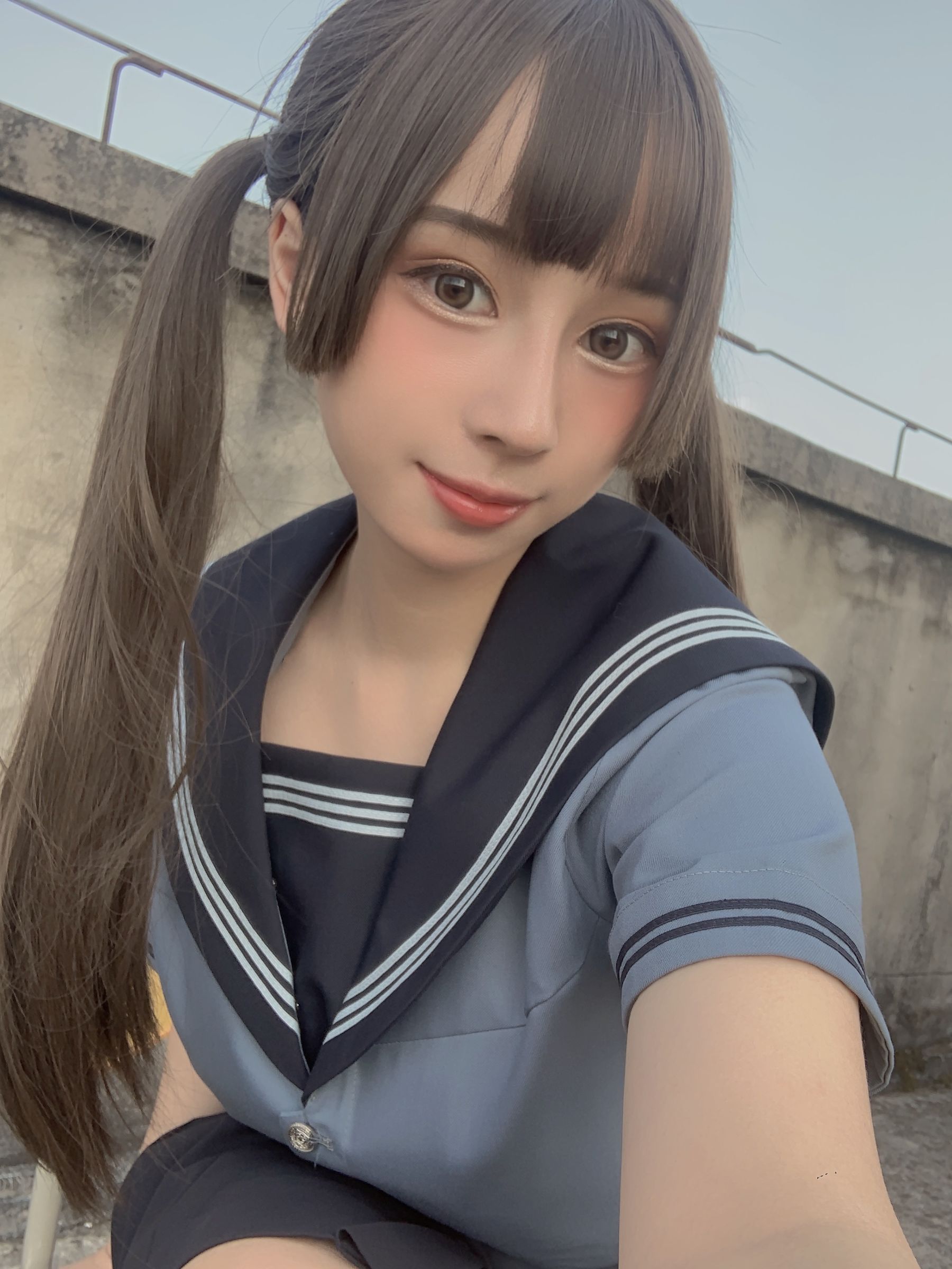 [福利COS] 胡桃猫Kurumineko - 天台的爱之告白