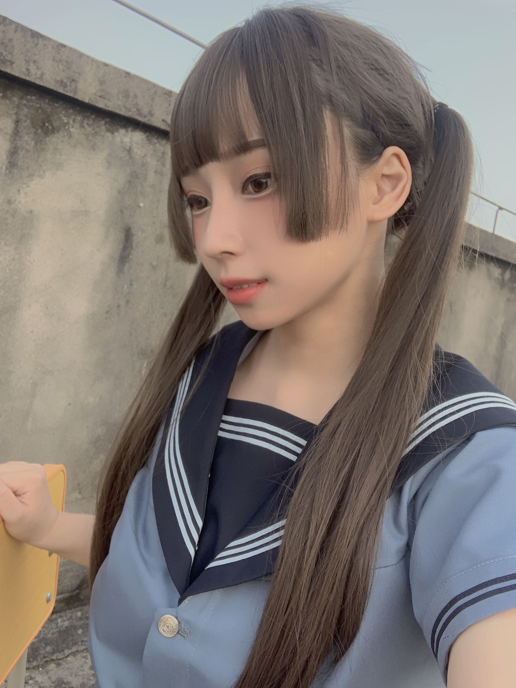 [福利COS] 胡桃猫Kurumineko - 天台的爱之告白