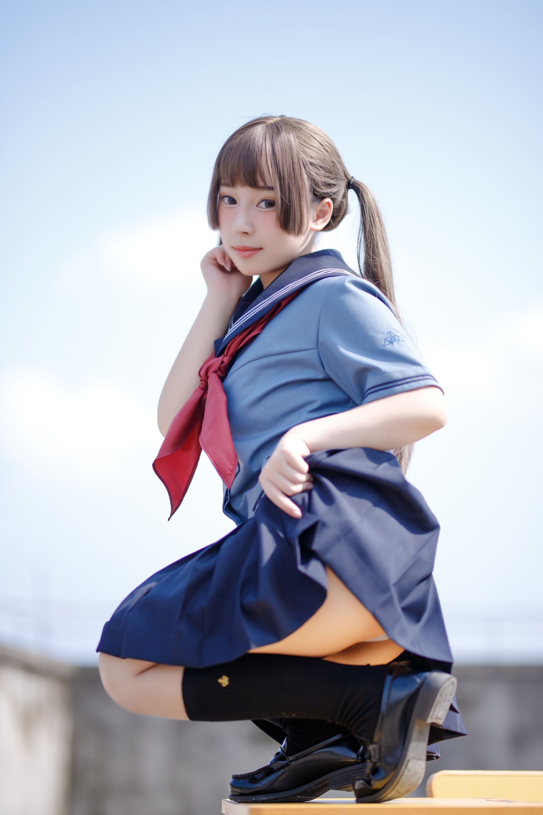 [福利COS] 胡桃猫Kurumineko - 天台的爱之告白