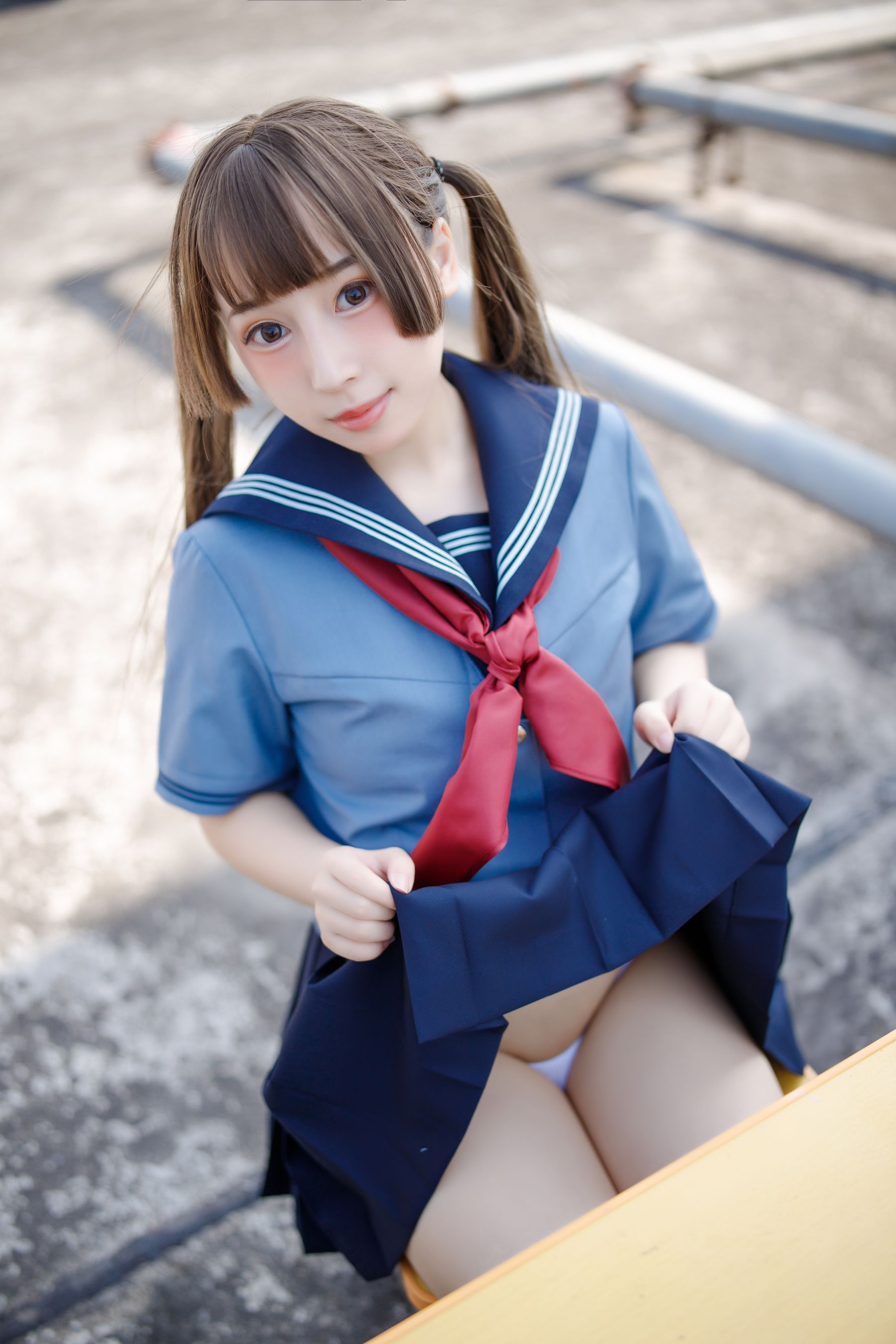 [福利COS] 胡桃猫Kurumineko - 天台的爱之告白