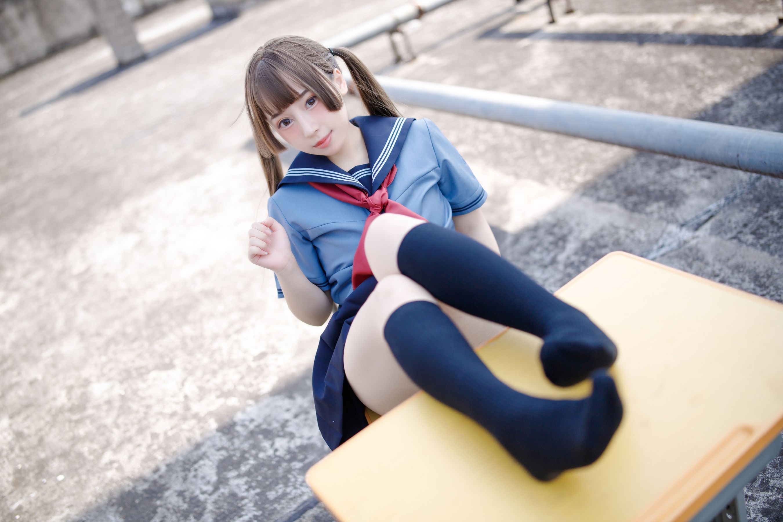 [福利COS] 胡桃猫Kurumineko - 天台的爱之告白