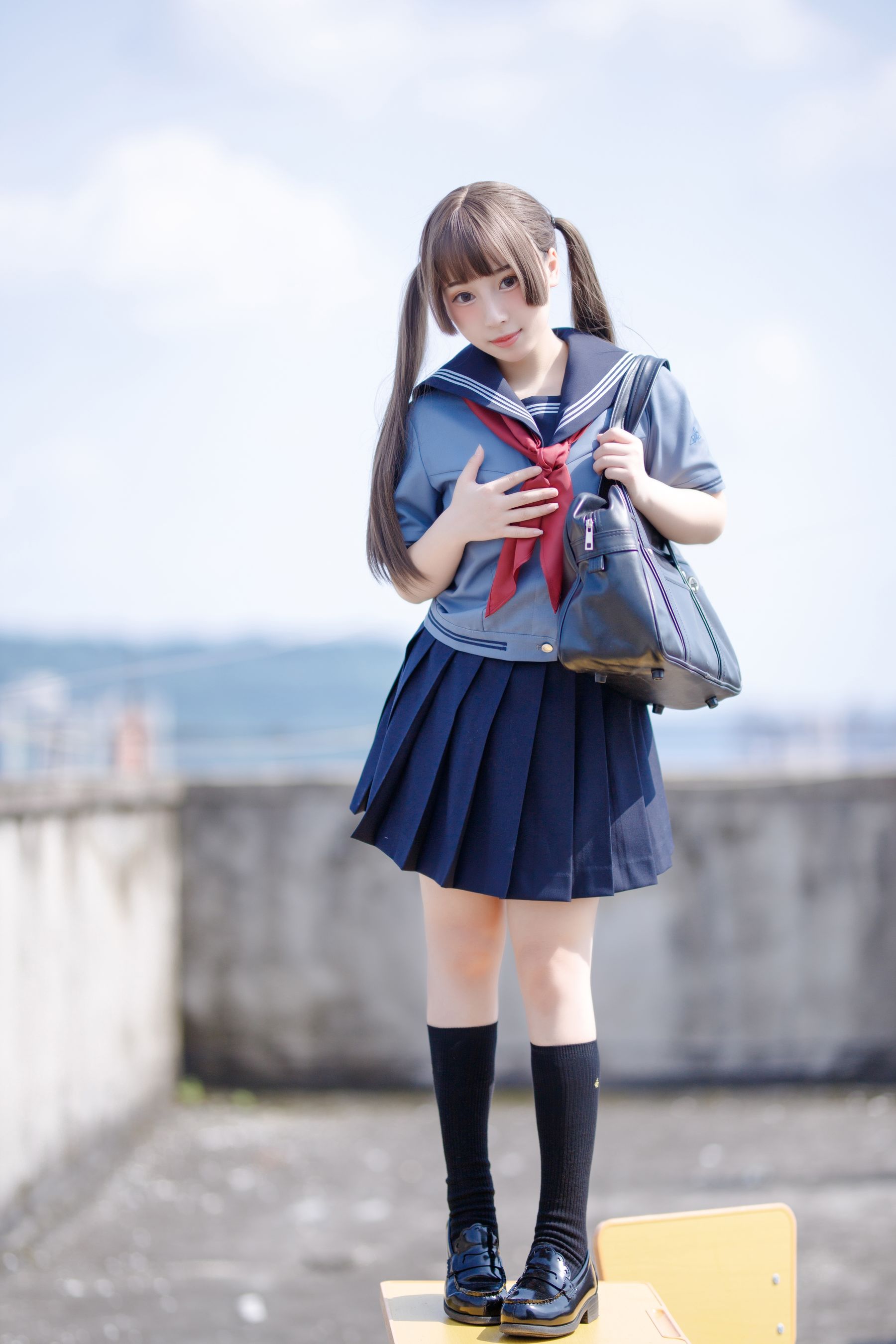 [福利COS] 胡桃猫Kurumineko - 天台的爱之告白