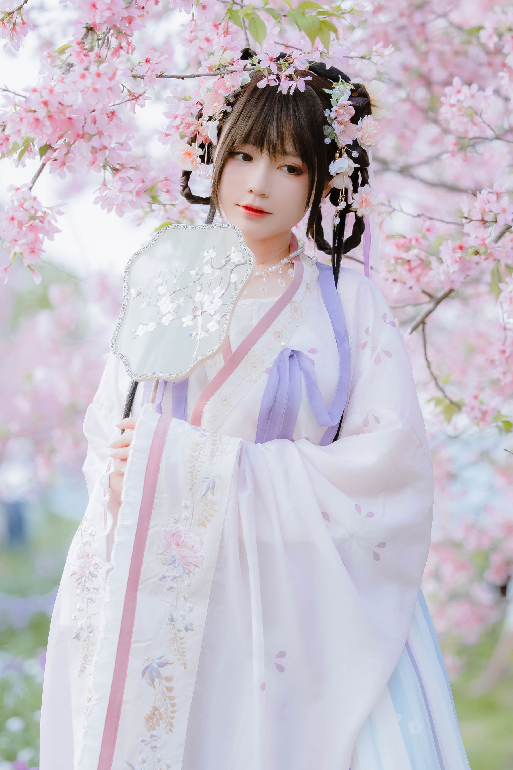 [福利COS] 萌妹子Nyako喵子 - 樱花汉服 花神祈愿
